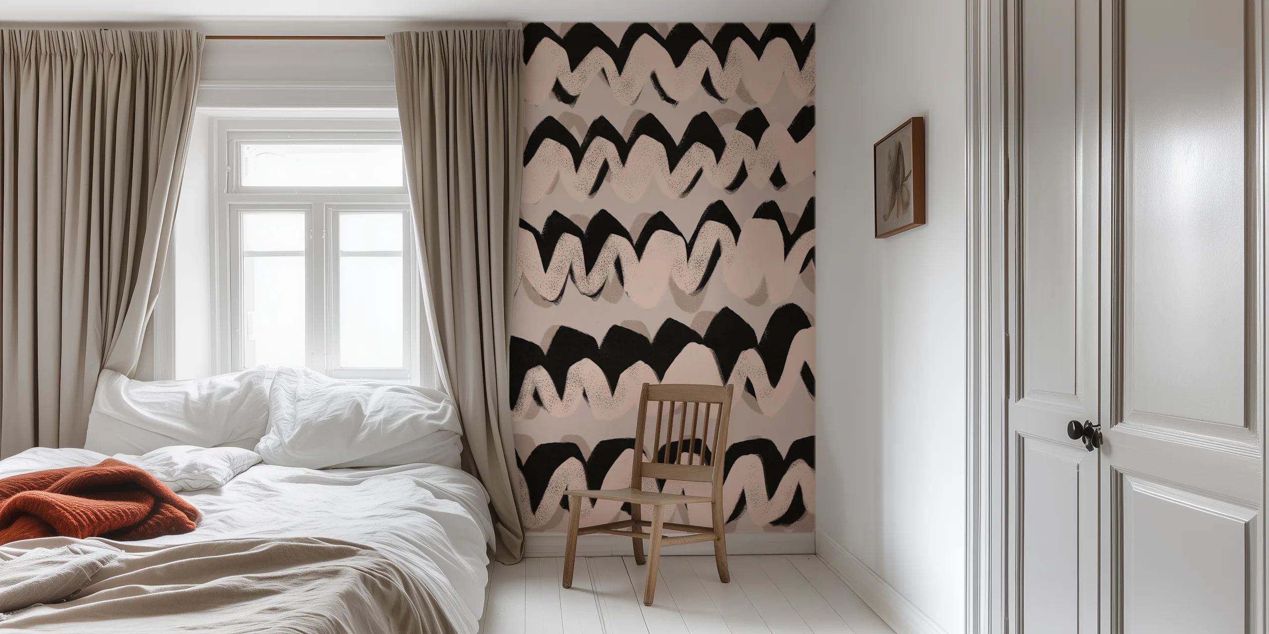 Shop Sprayed Beige Waves Pattern Wallpaper | Happywall