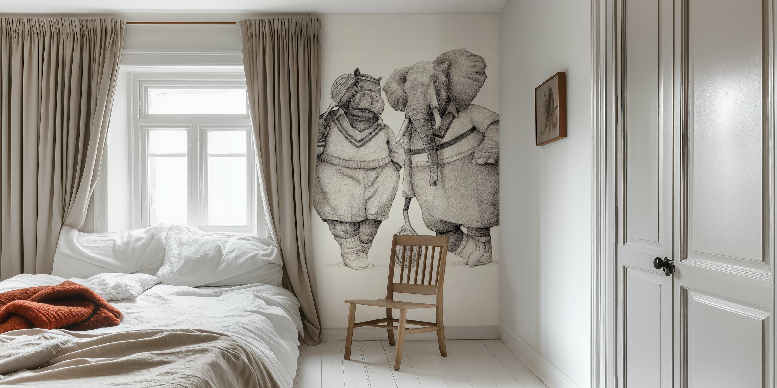 Gentlemen of the Court wallpaper displayed in a room