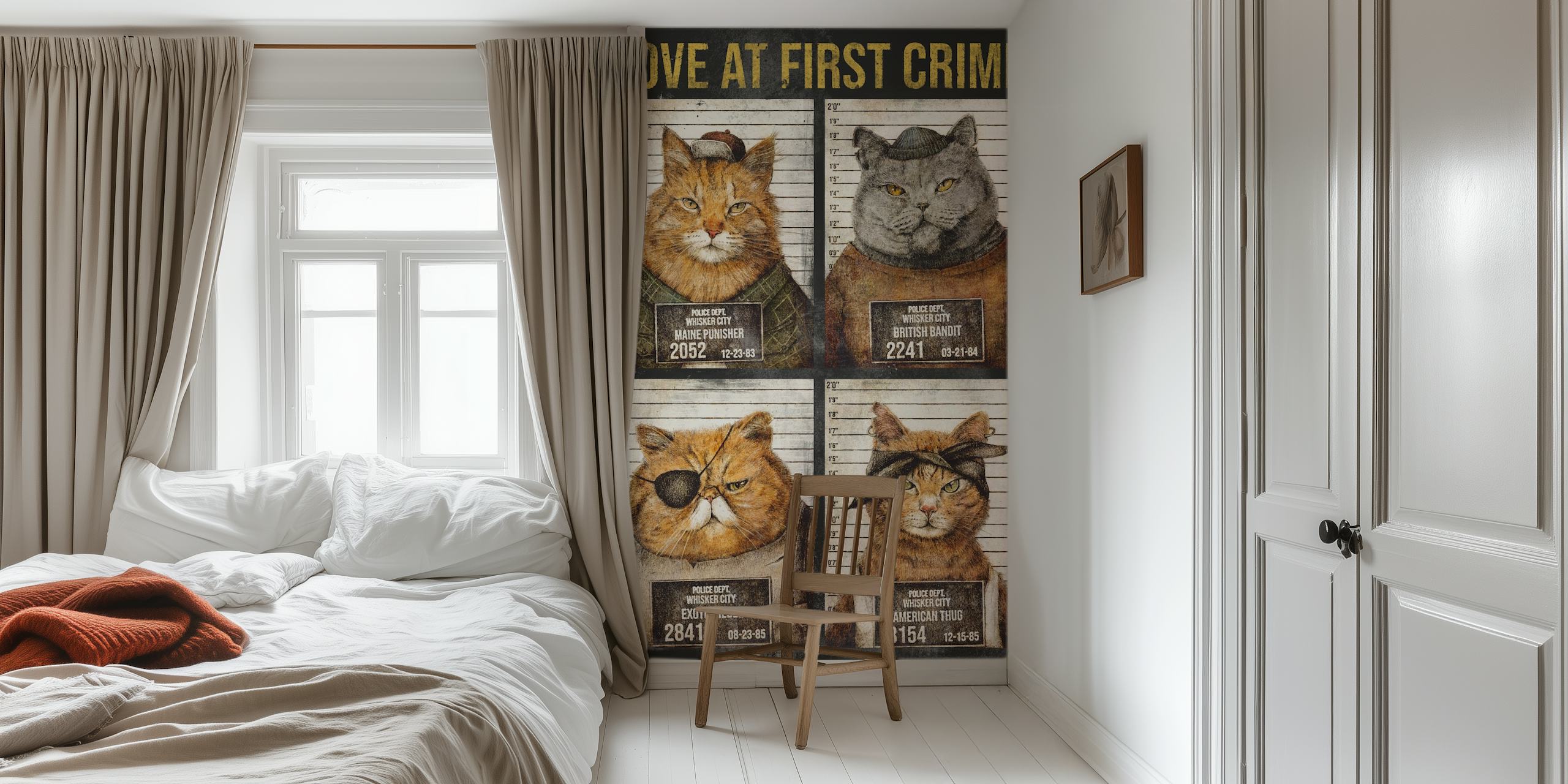 Design de papier peint sur le thème des chats fantaisistes
