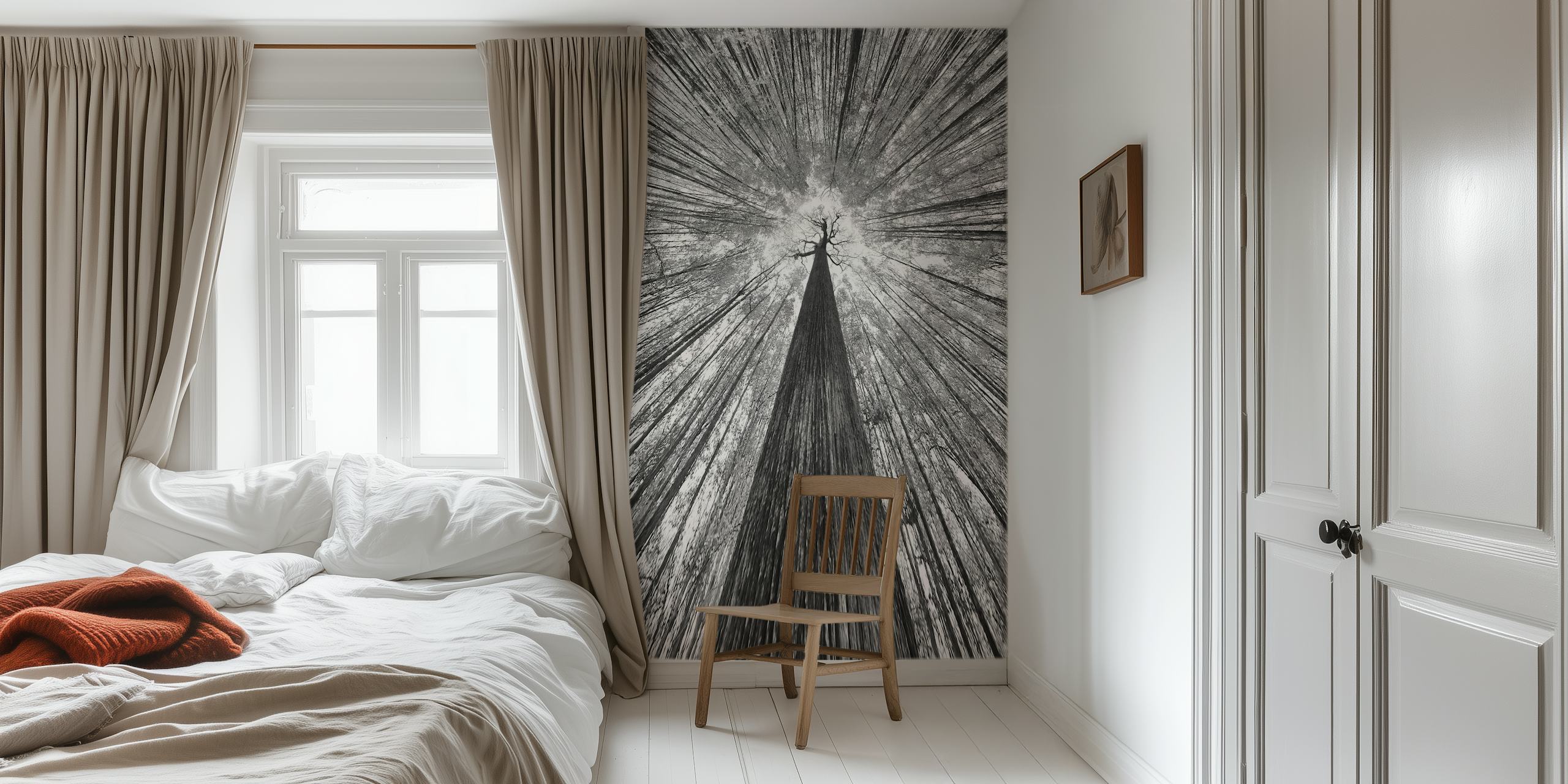 Elegant tapet med höga träd