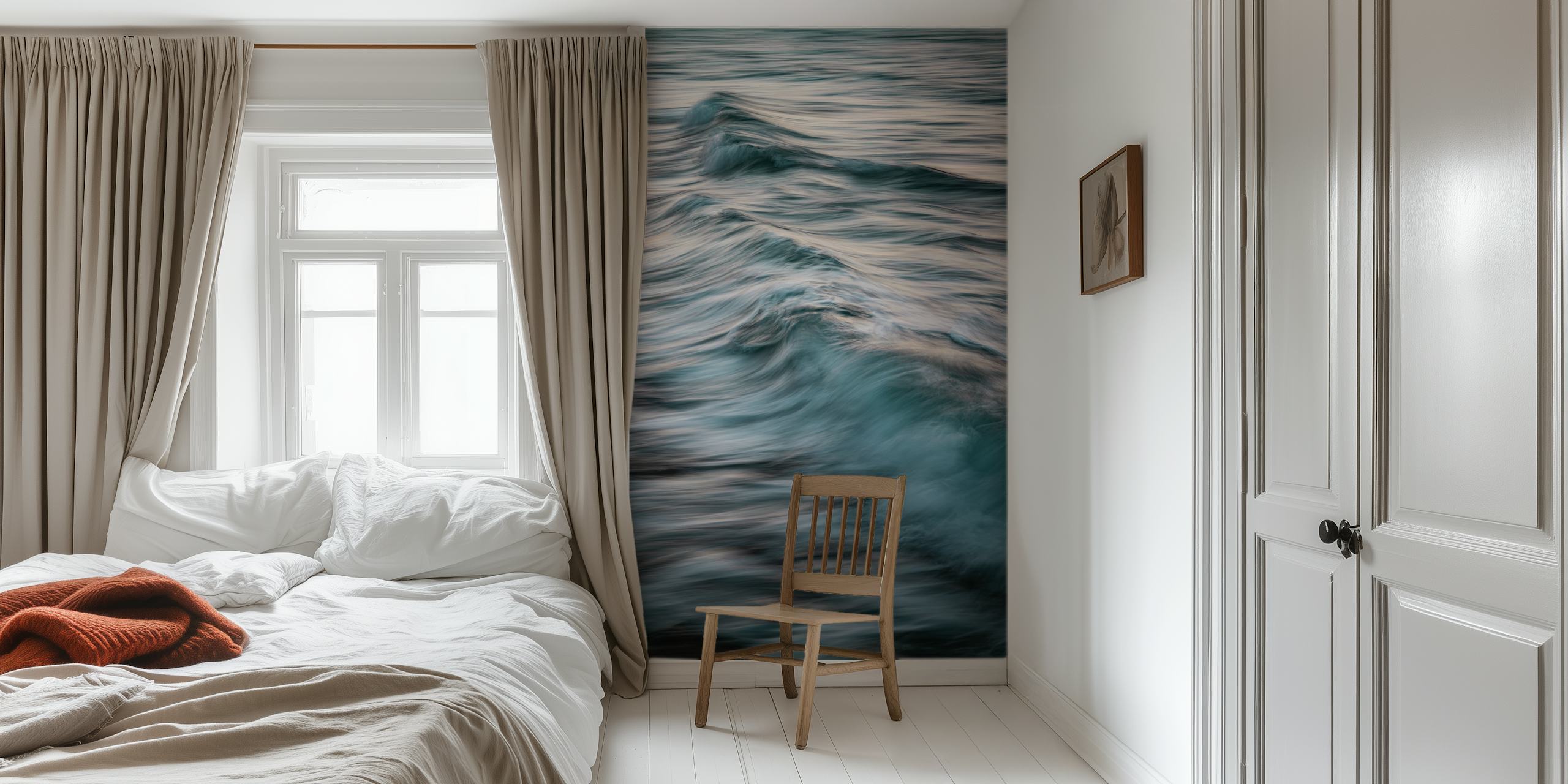 Waves wallpaper design in a room