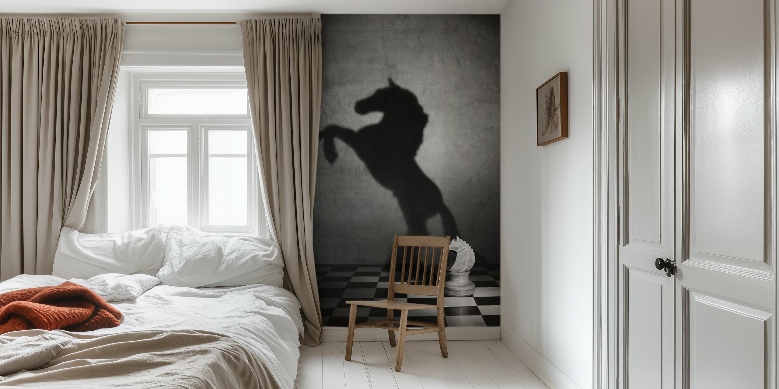Papier peint ombre silhouette Mustang