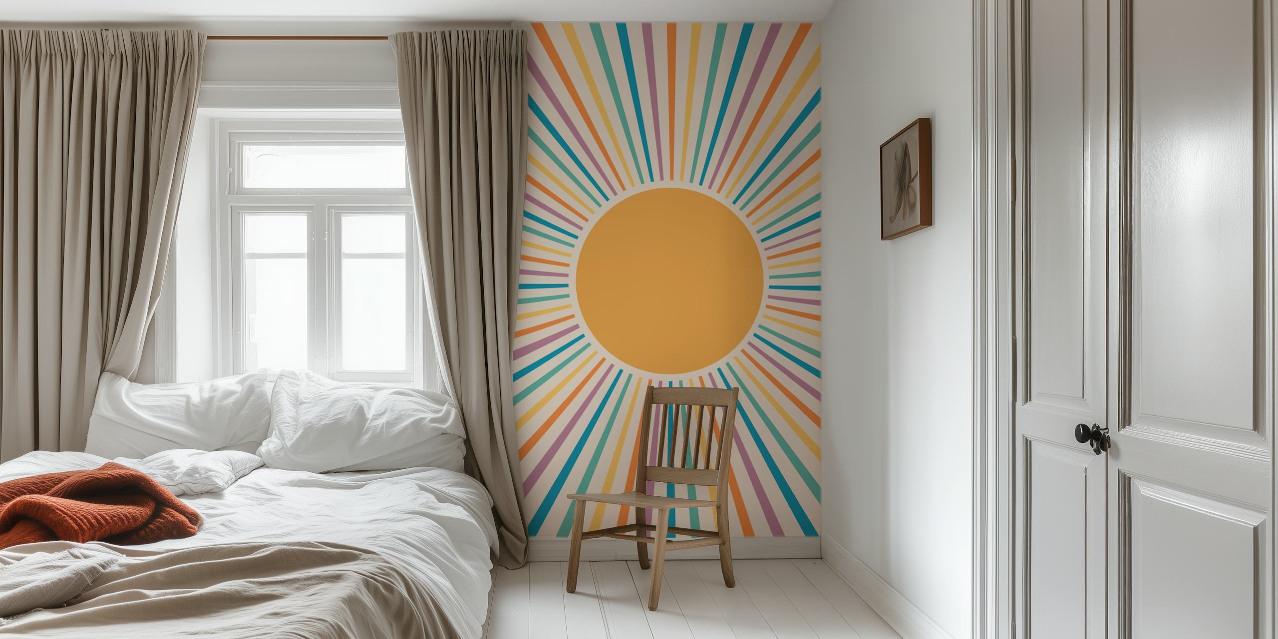 Retro Sun Vibrant Summer design på tapet