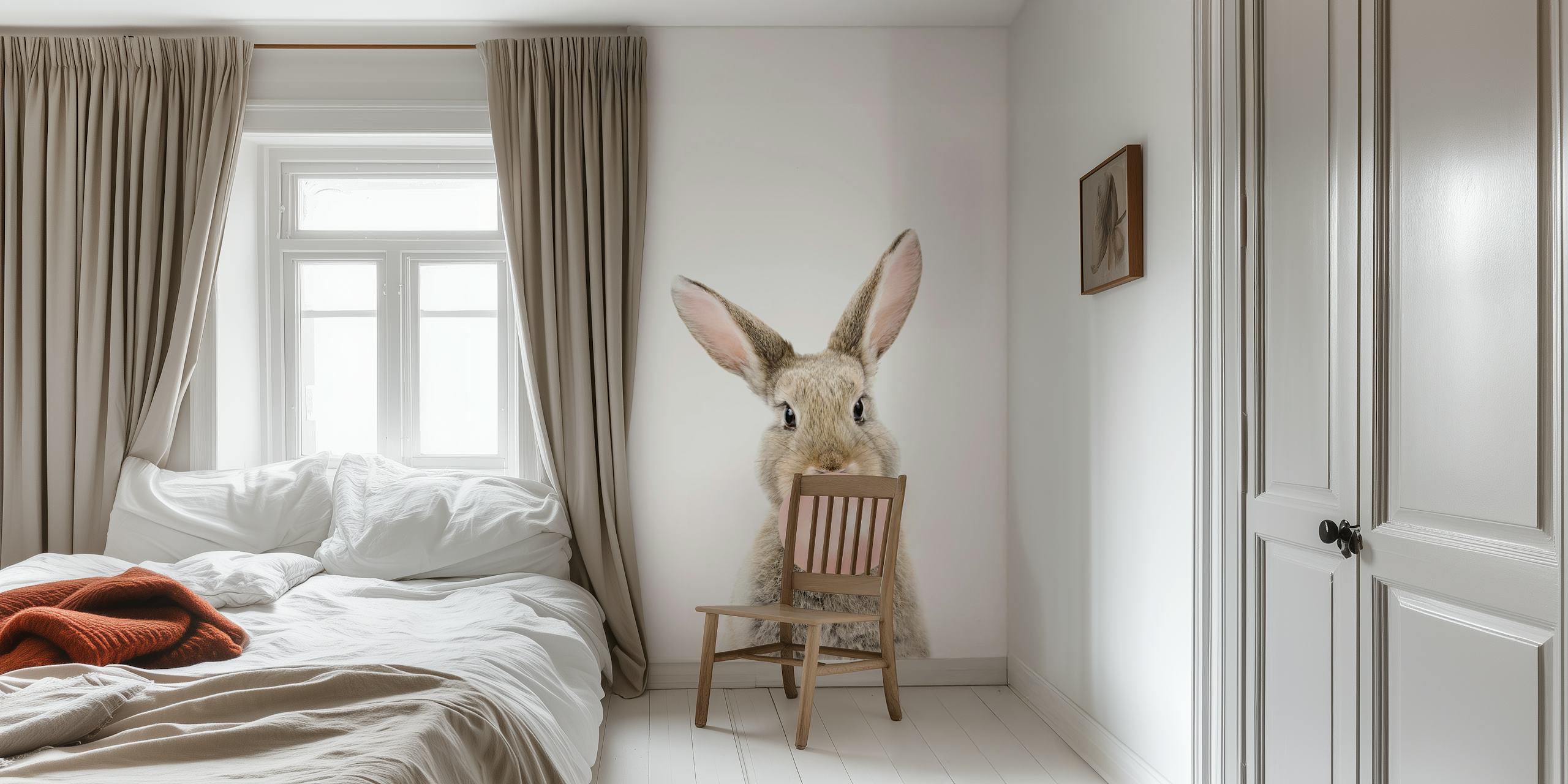 Bubble Gum Bunny wallpaper in a modern room
