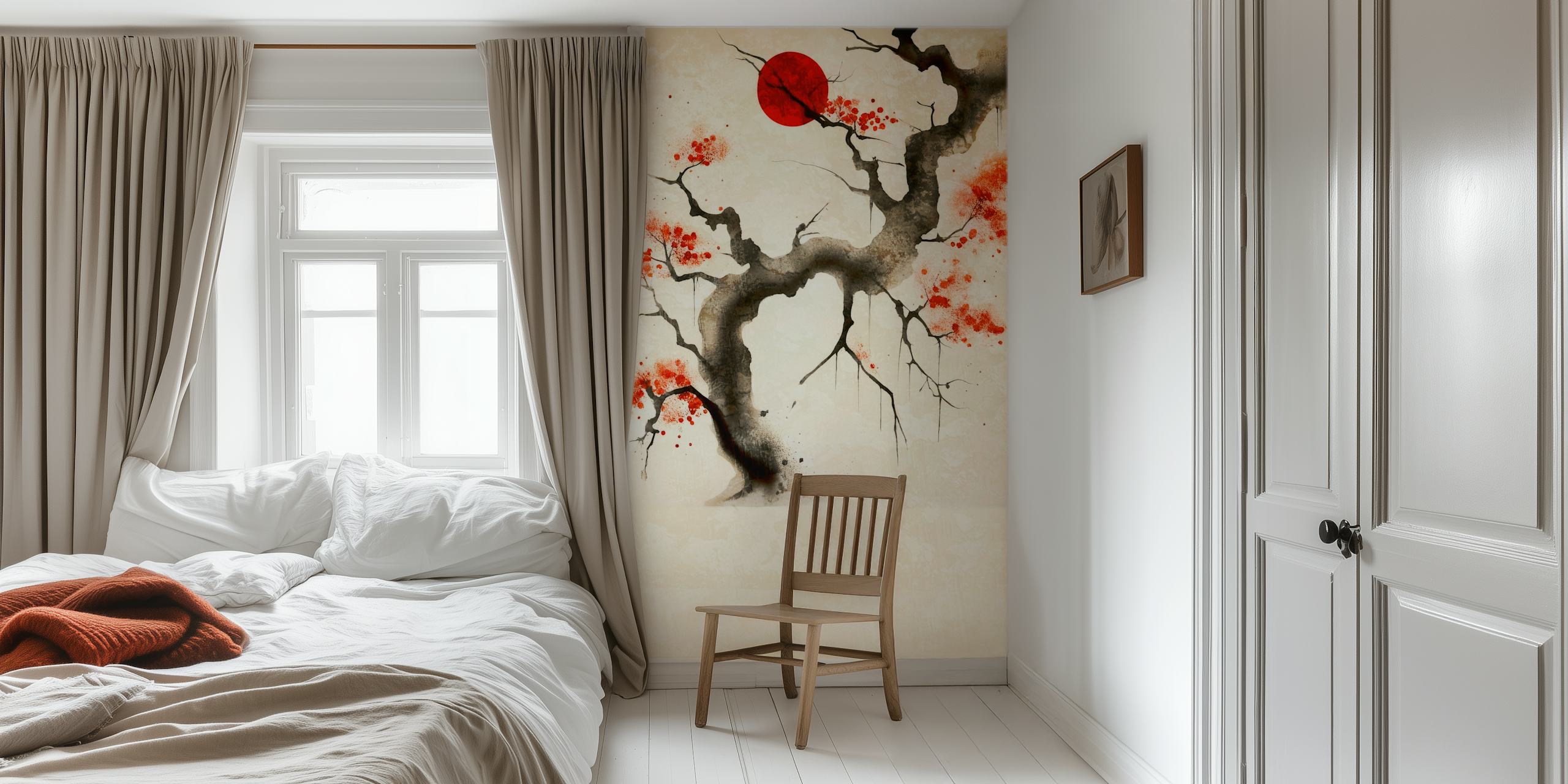 Japandi Dream Forest wallpaper in a room