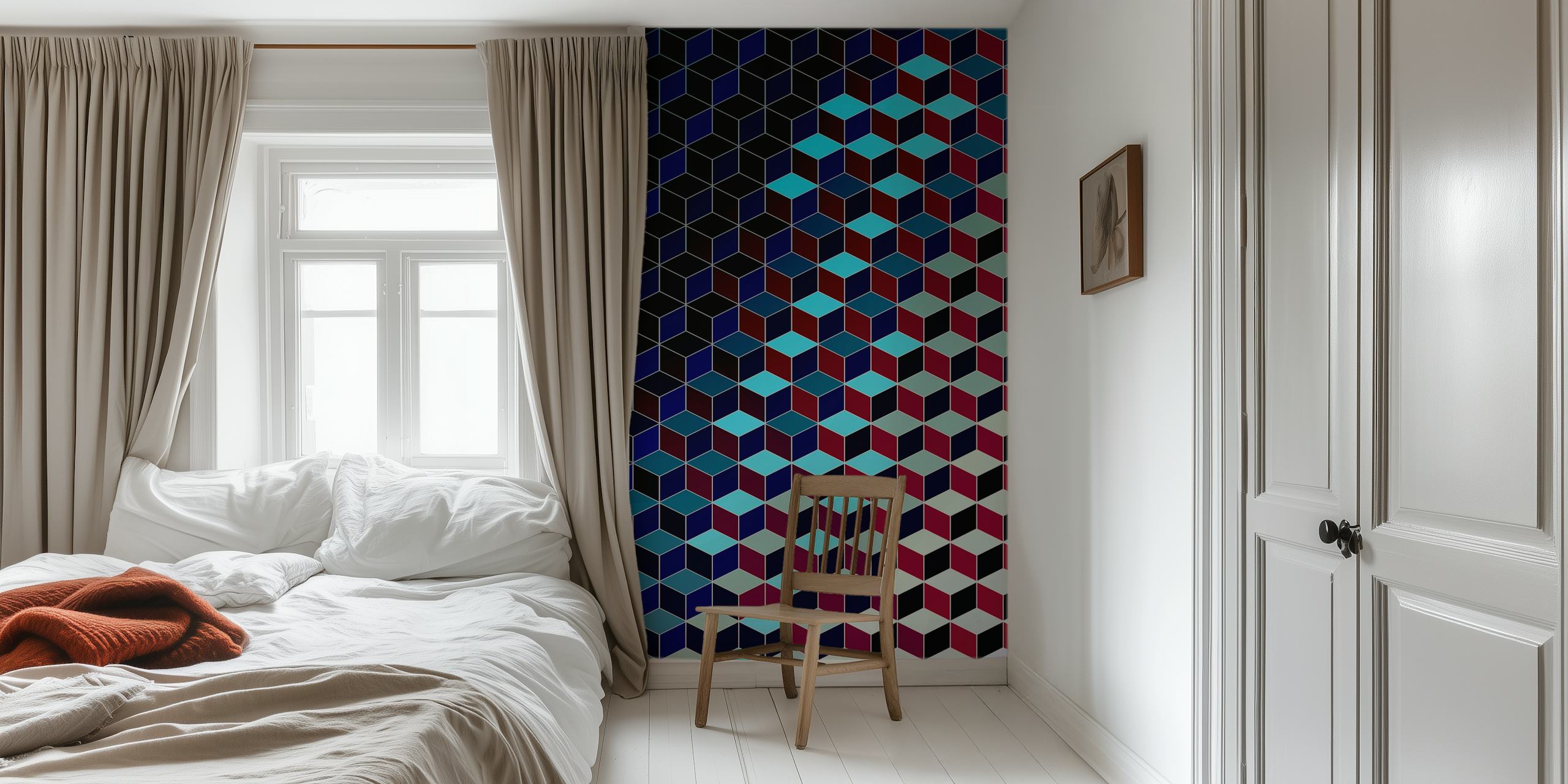 Cubic V geometrisk tapet i et rom