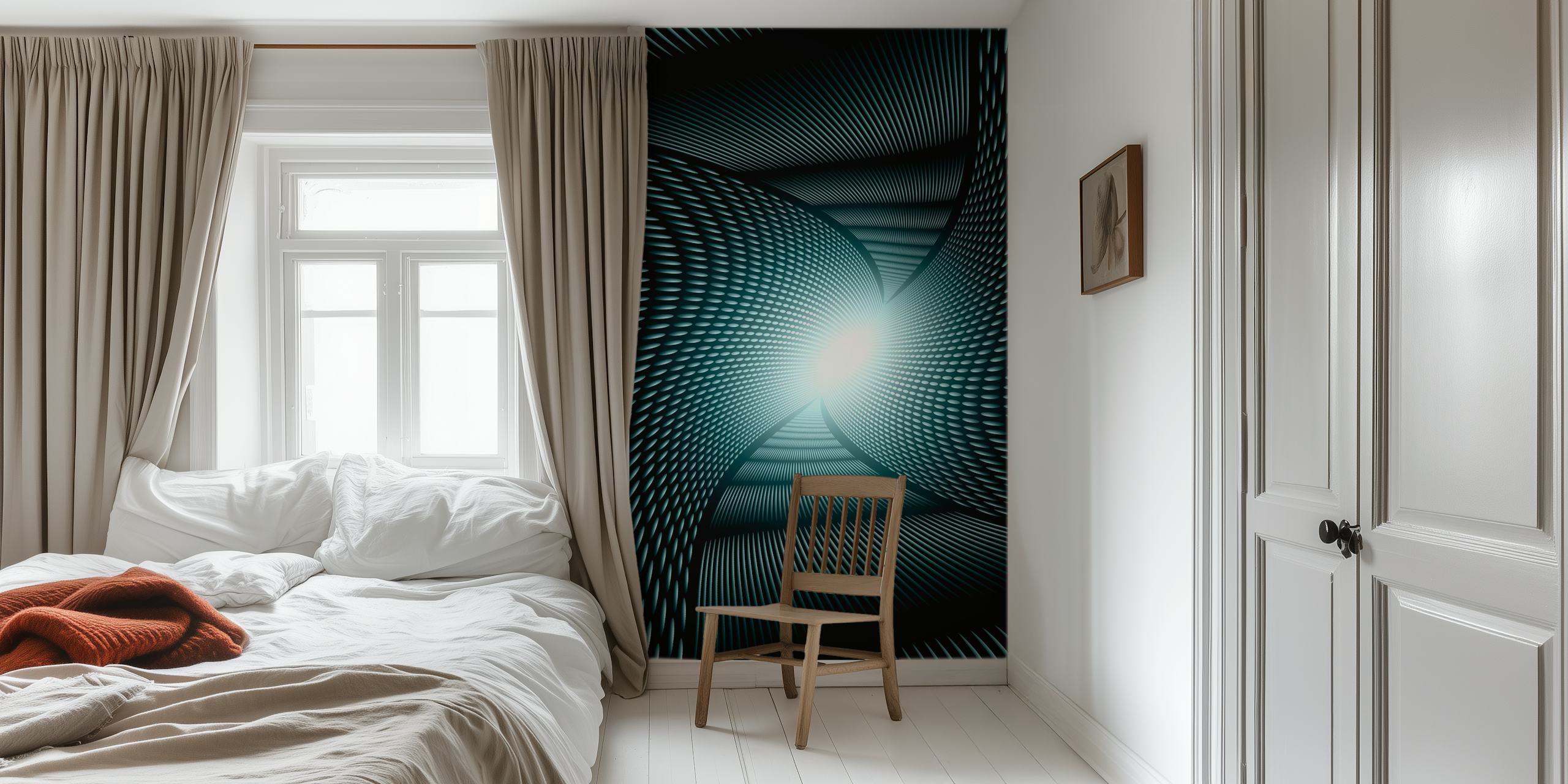 Geometric pattern in black and silver tones wallpaper