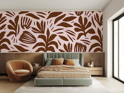 Minimal abstract organic pinkbrown