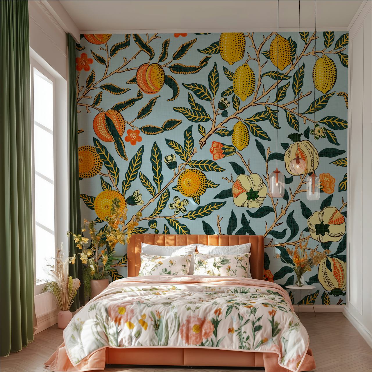 William Morris Pomegranate Fruit behangontwerp