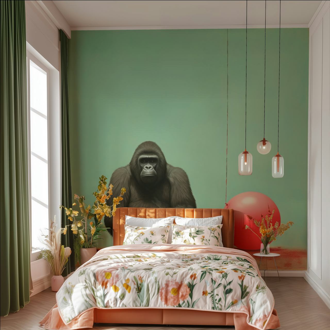 Minimal Gorilla Strength wallpaper in a room