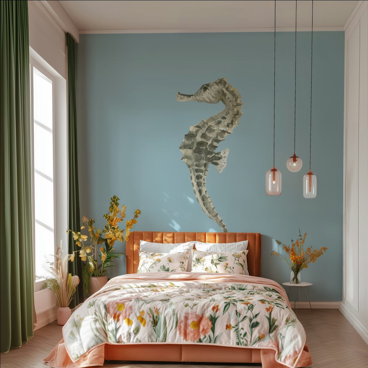 Papiers peints Seahorse dans un cadre de pièce