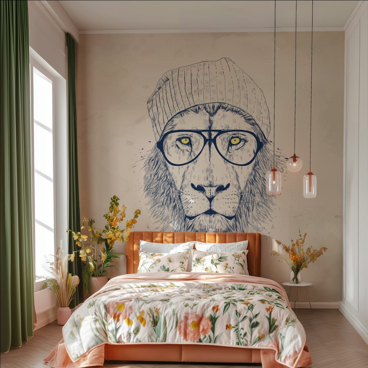 Cool lion dizajn zidnog postera u sobi