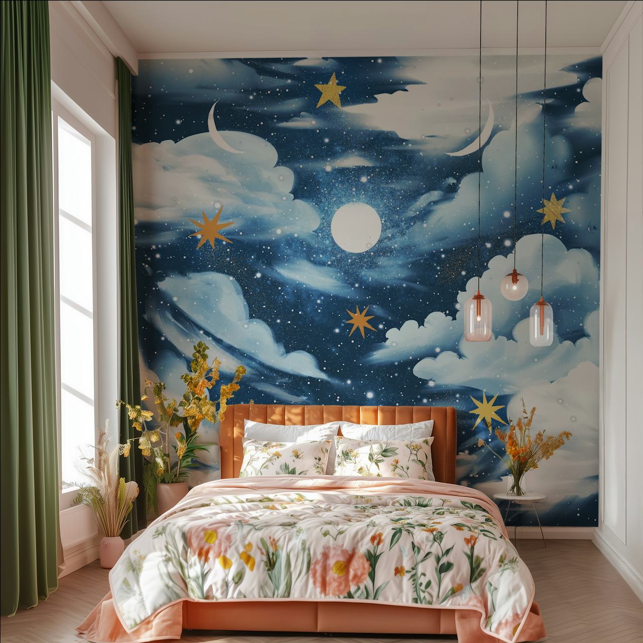 Sparkling Starfield Bliss tapet vist i et rom