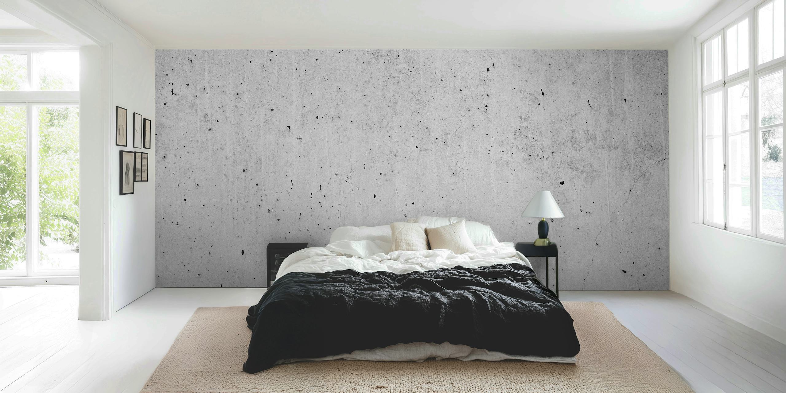 Textured gray concrete wall wallpaper with subtle markings