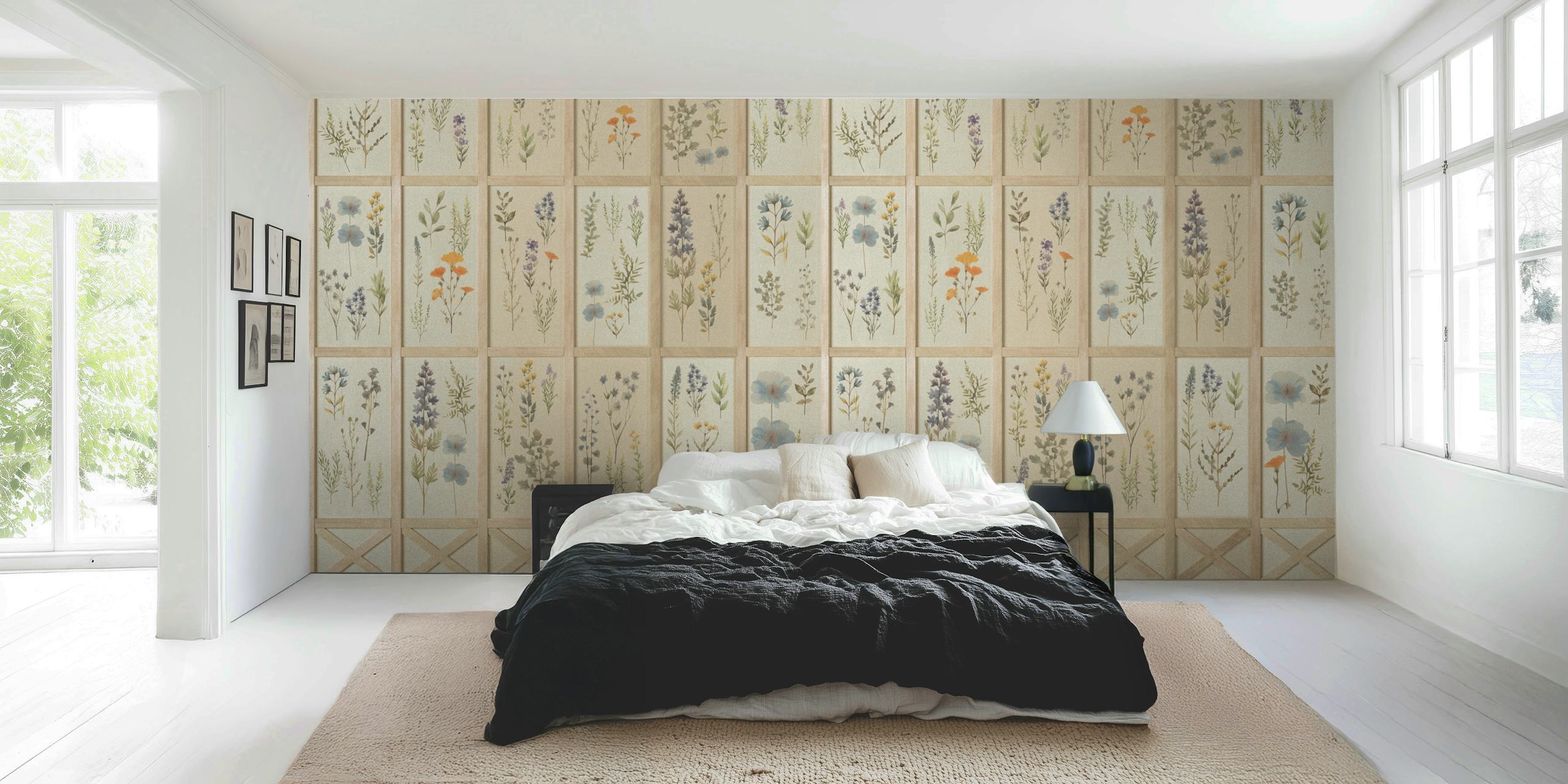Pressed Flowers Vintage Panels w pokoju