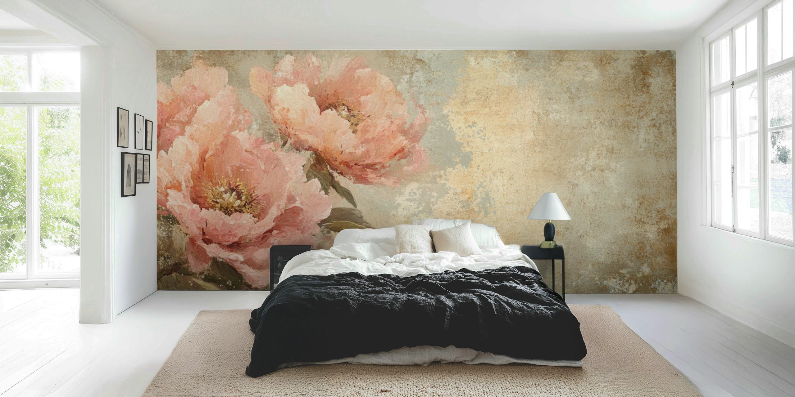 Antique Botanical Charm wallpaper in a room
