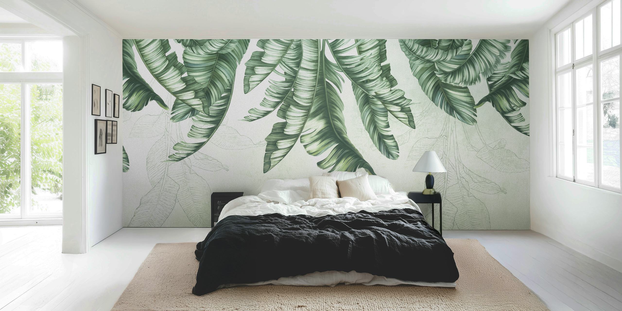 Vibrant Tropical Leaf Design σε ένα δωμάτιο