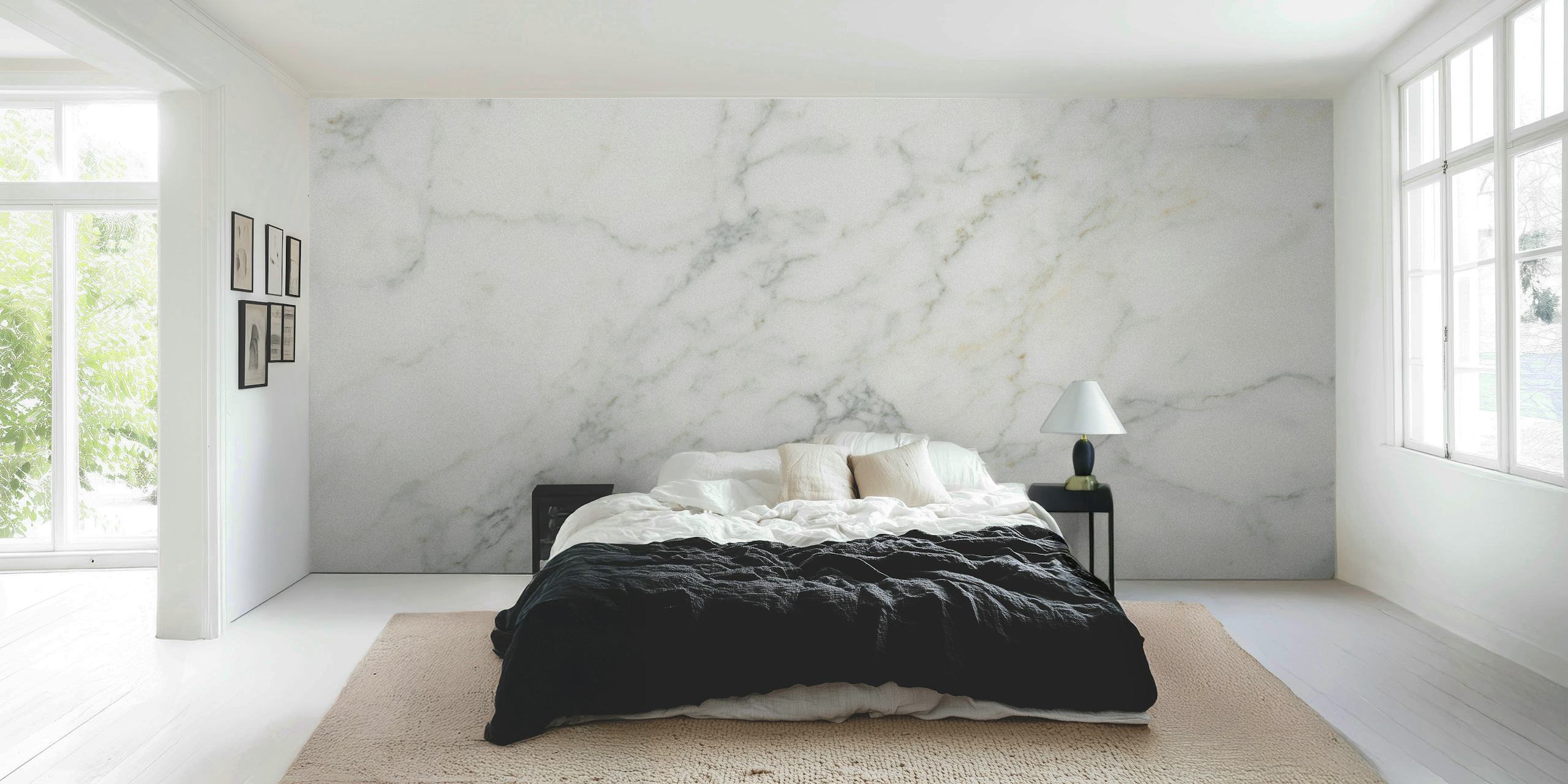 Motif de marbre blanc avec veines grises dans un style élégant wallpaper