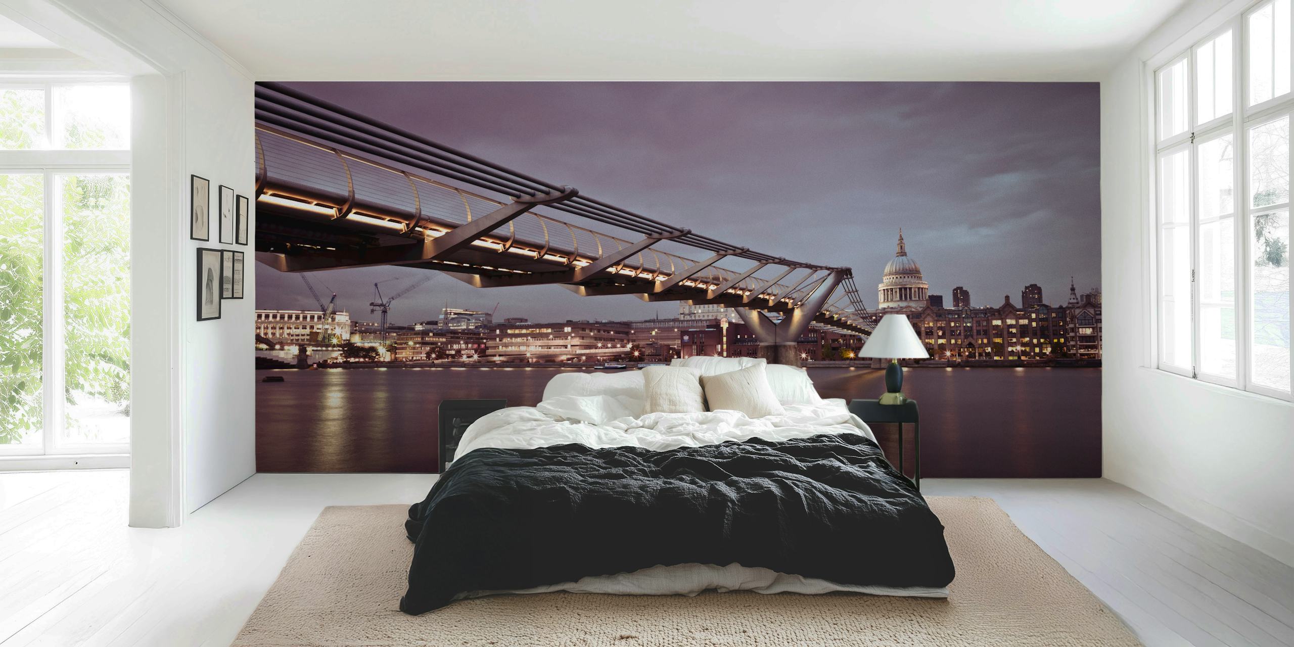 Architectural Night Scene tapetti huoneessa