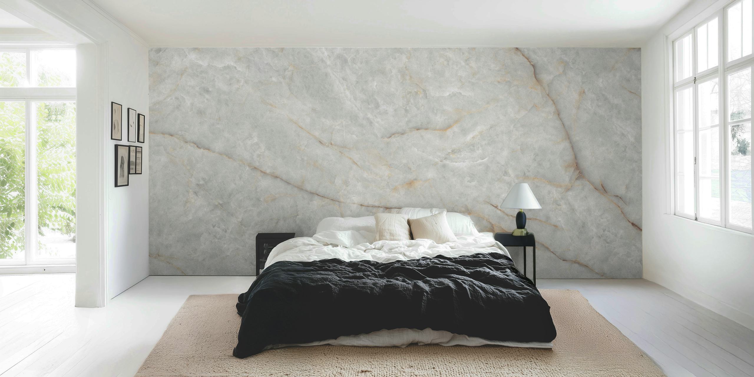 Ταπετσαρία Soft Marble Texture σε ένα δωμάτιο