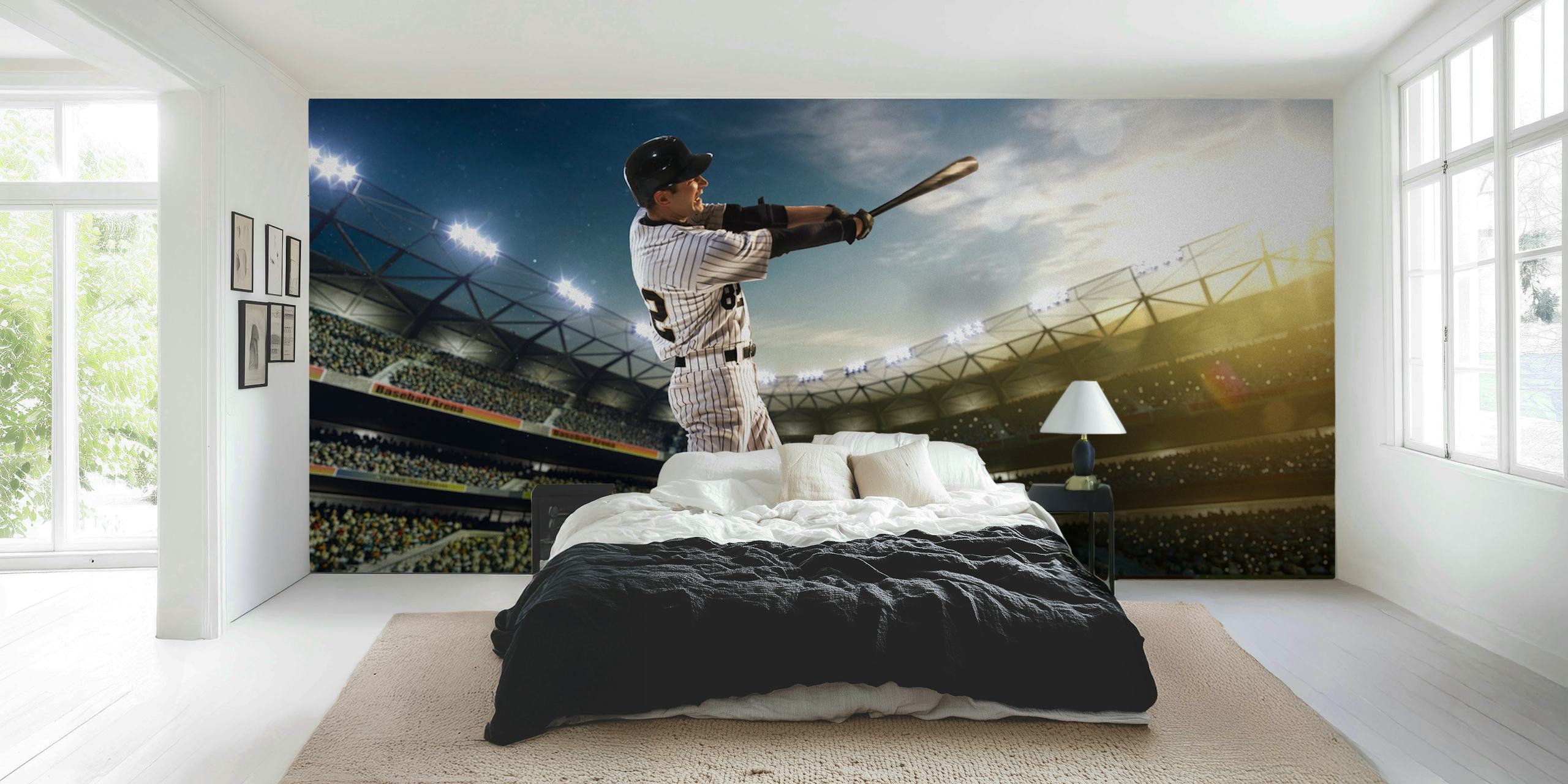 Basketball player in white uniform, sunset background wallpaper