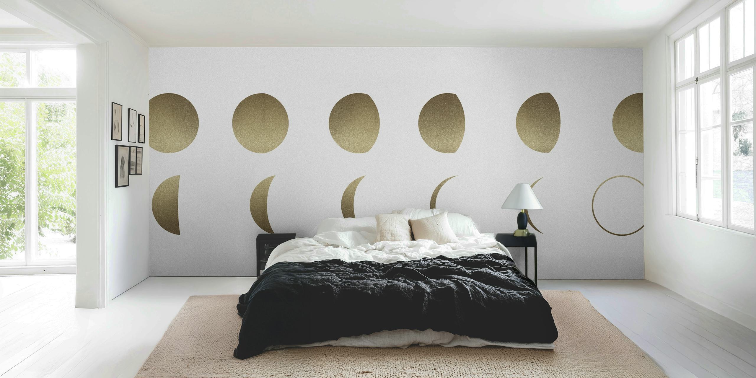 Moons set papel de parede em um quarto elegante