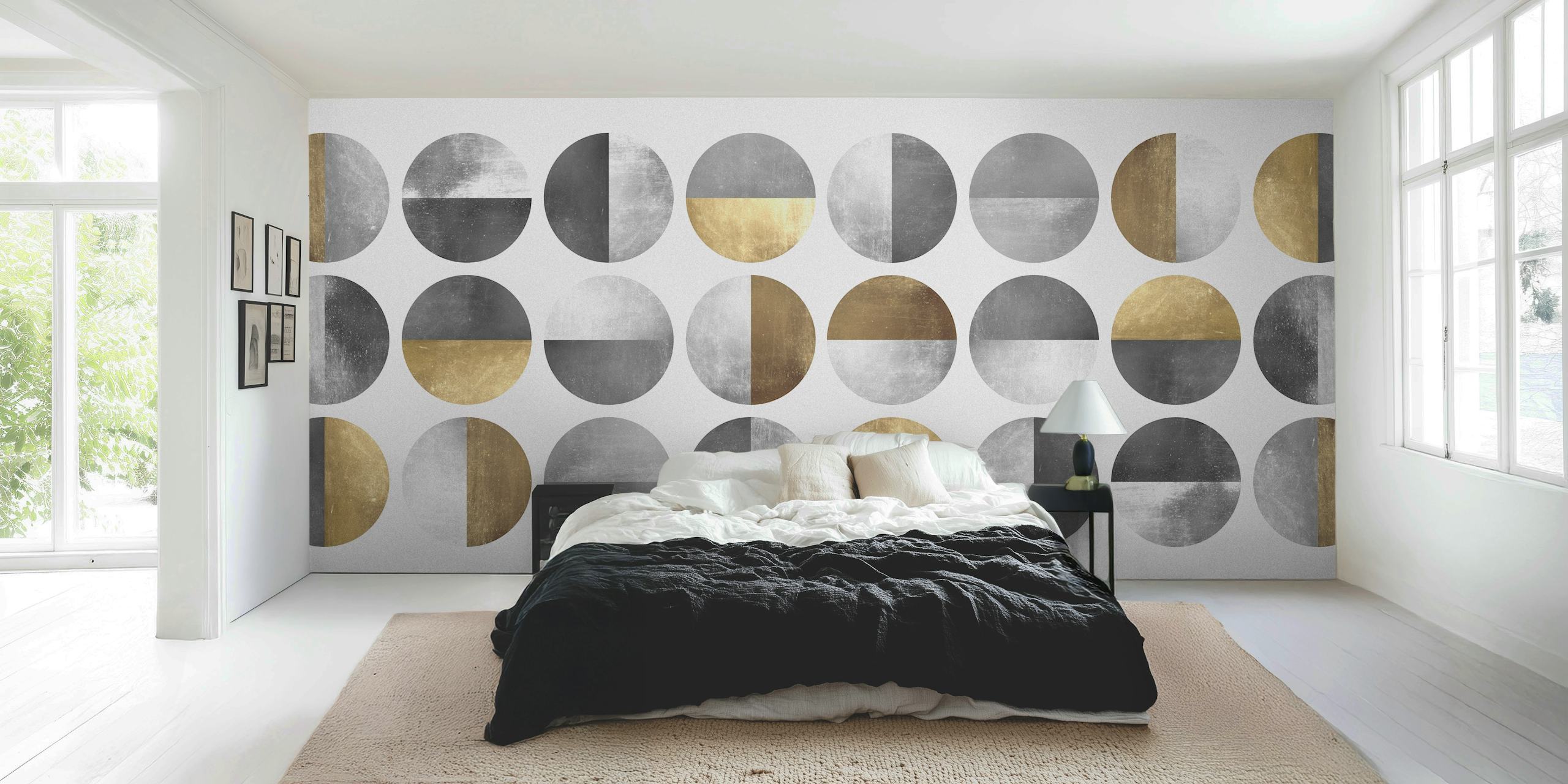 Gold and metal art papel tapiz en una habitación