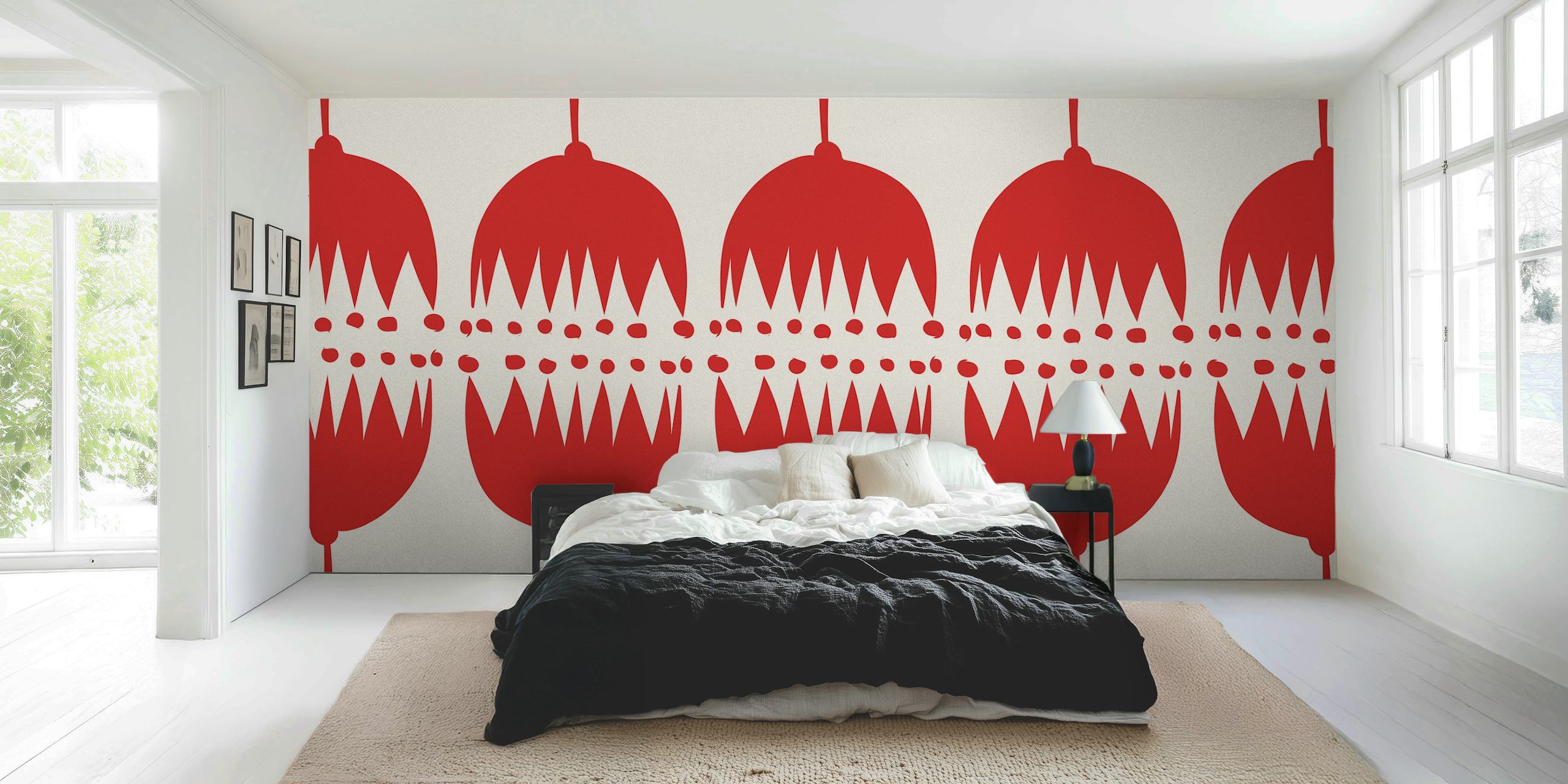 70s Funky Garden wallpaper displayed in a room