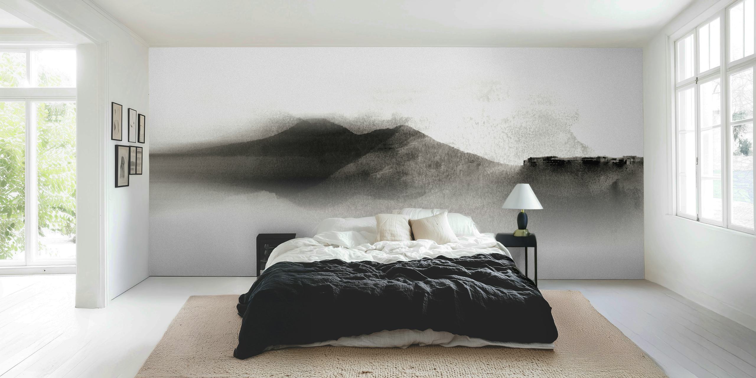 Soft Japan Mountain Horizon Tapete in einem Raum