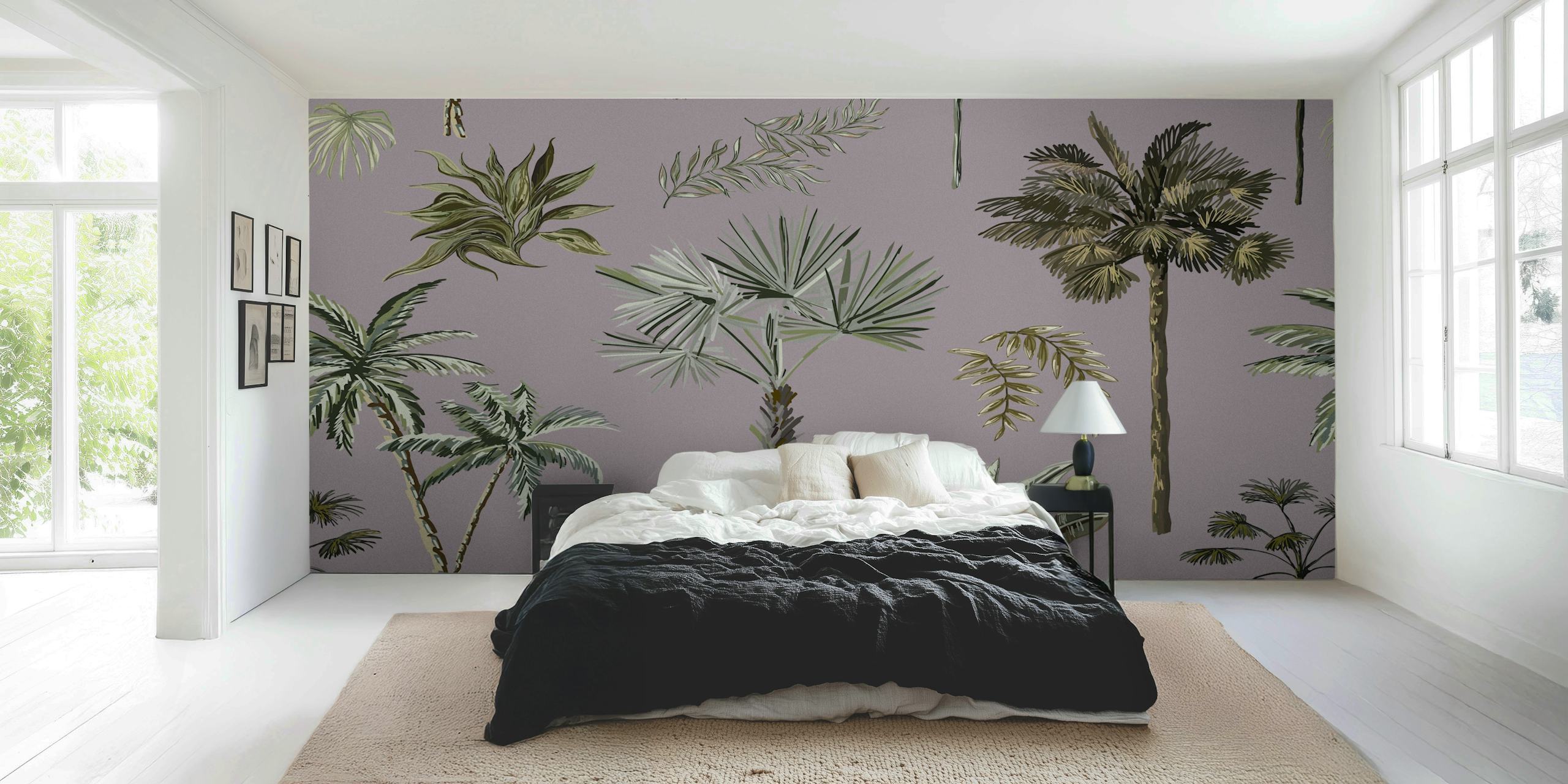 Tropical Tapetdesign Med Palmväxter