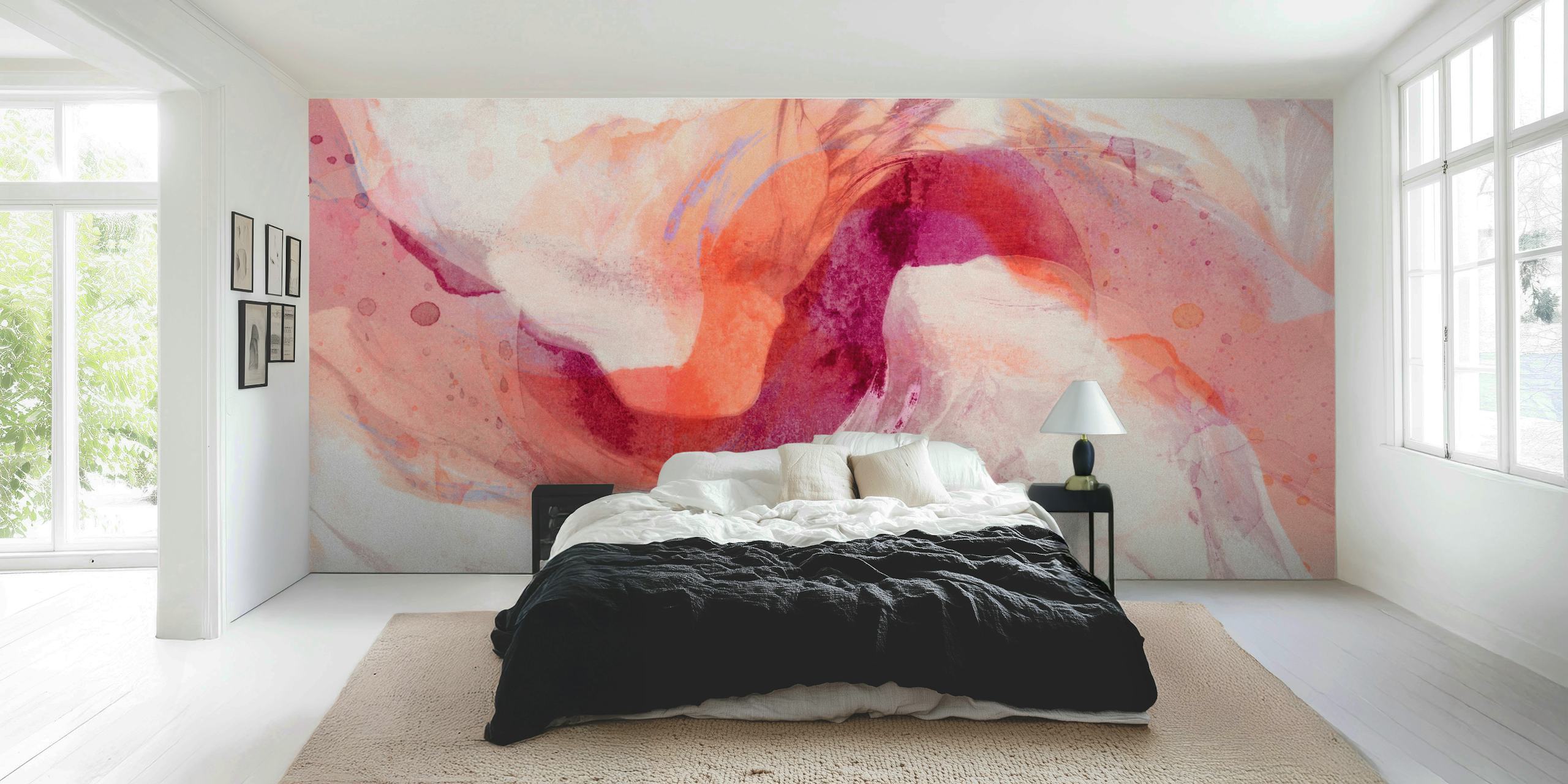 Happy Flow wallpaper displayed in a room