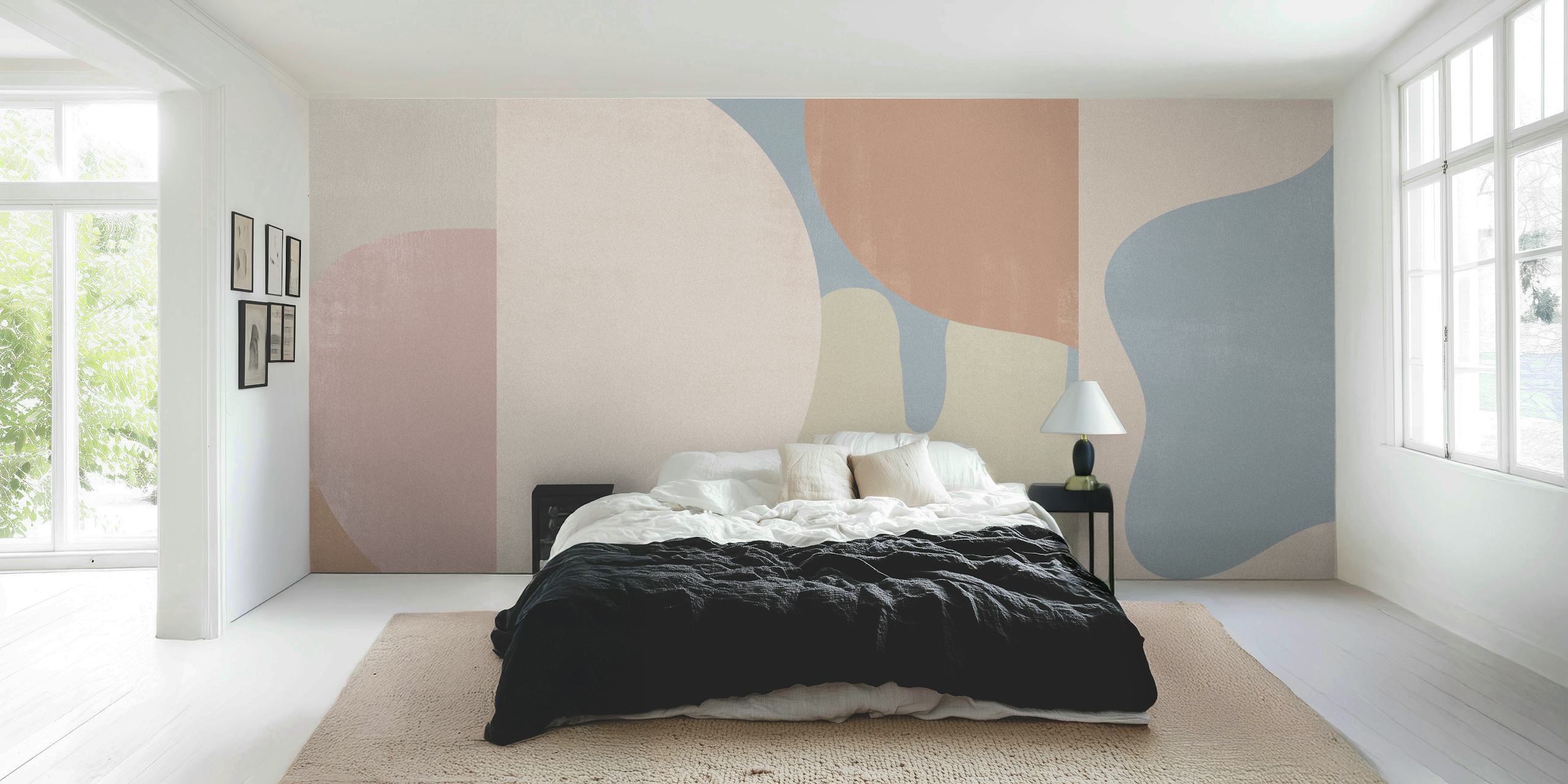 Abstract Happy papel pintado exhibido en una habitación