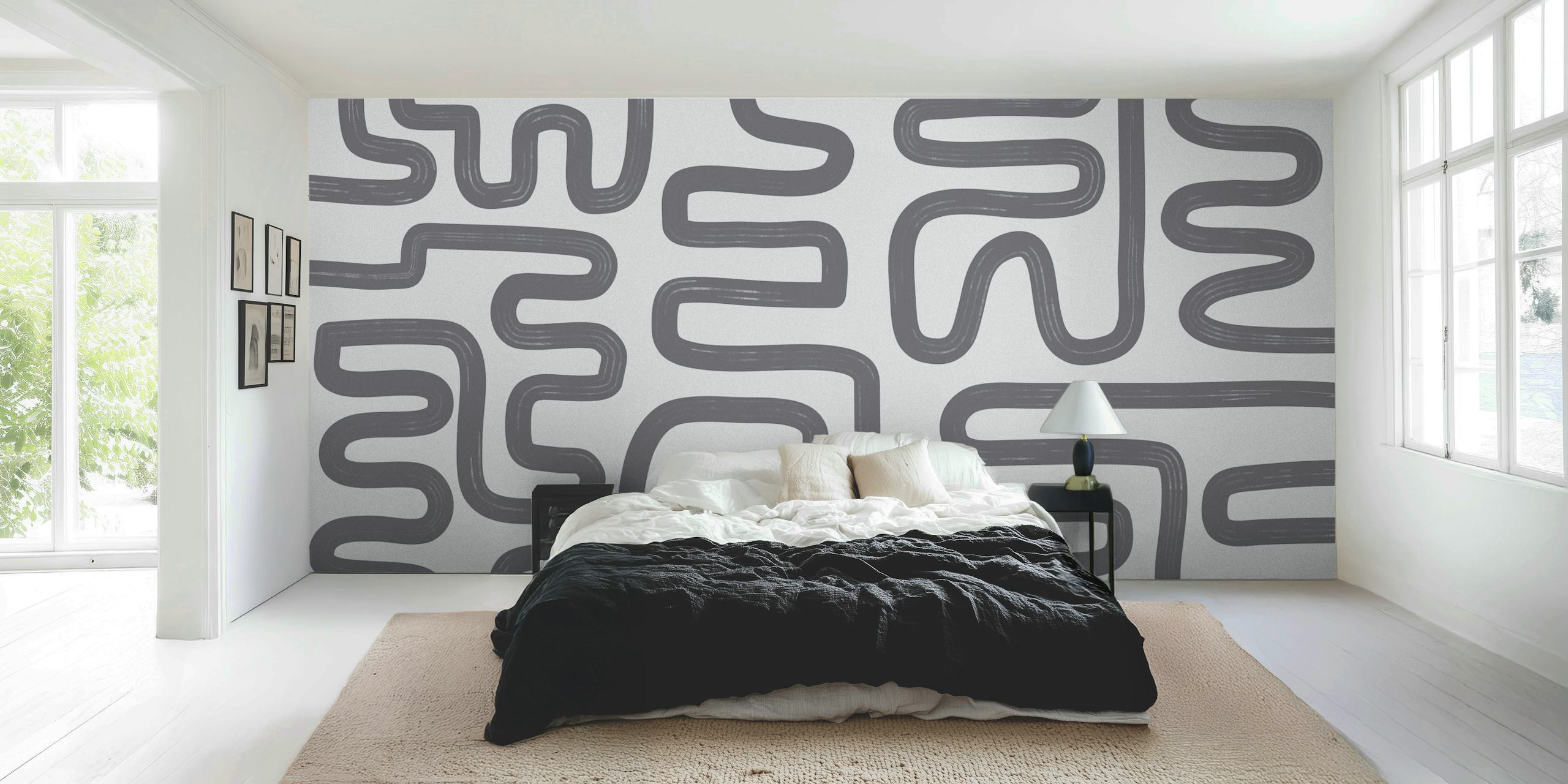 Abstract Line Grey pozadina u sobi