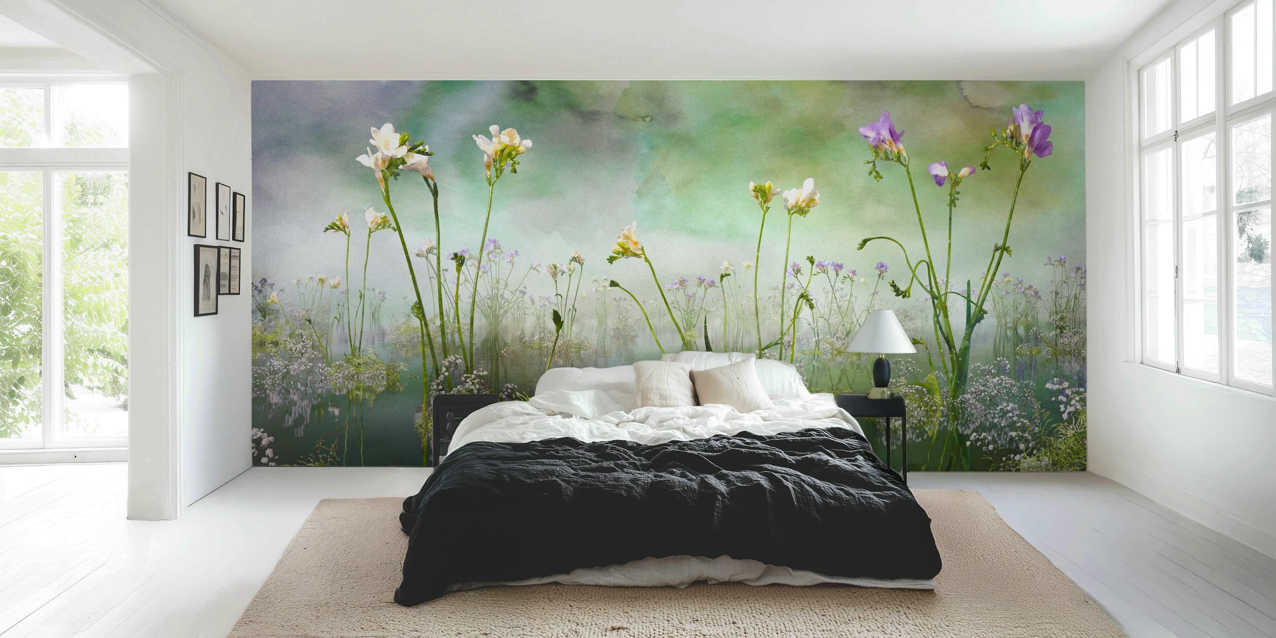 Forever freesia green tapet i et rum