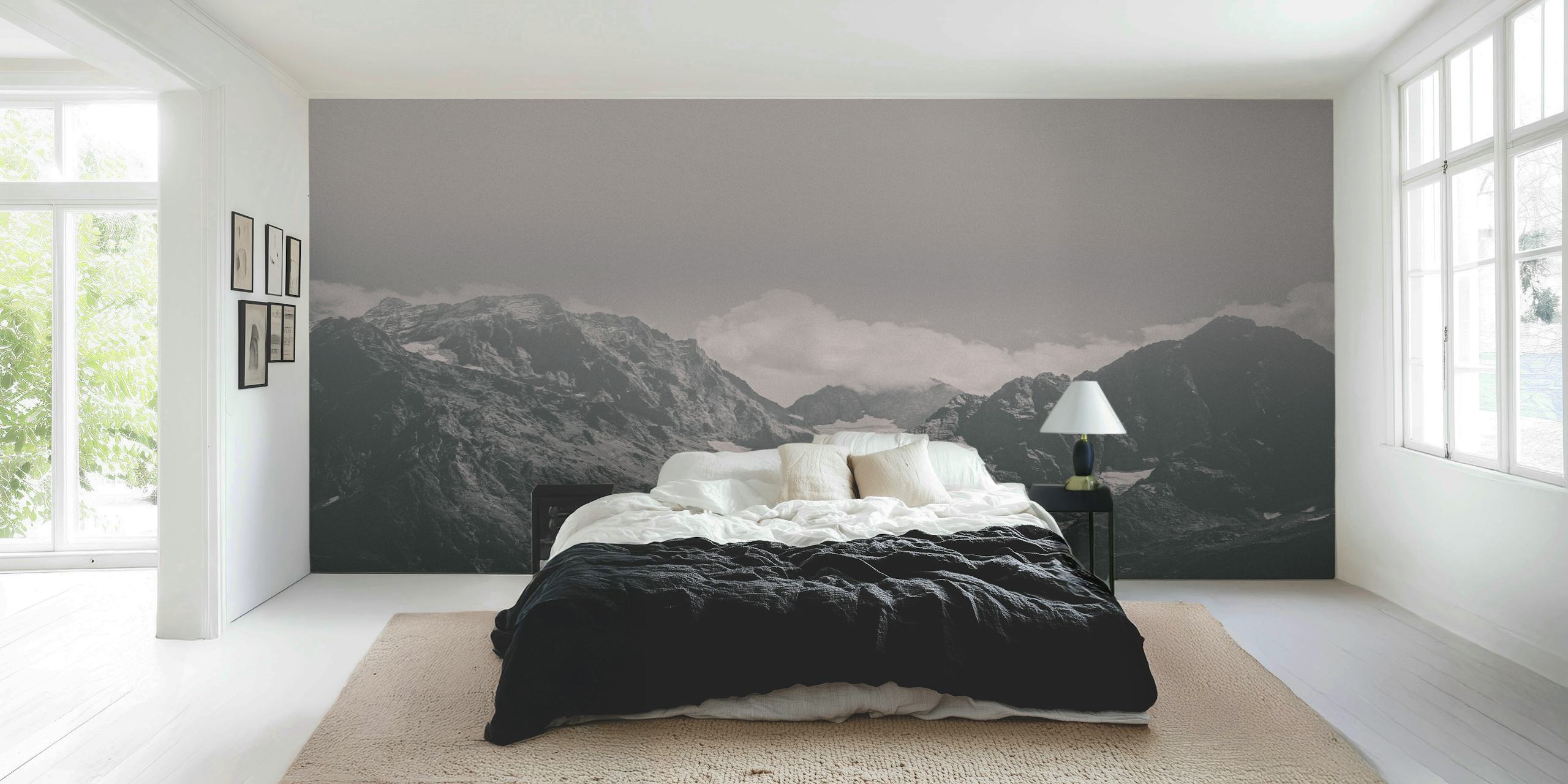 Tapeta Mountain Gray u sobi