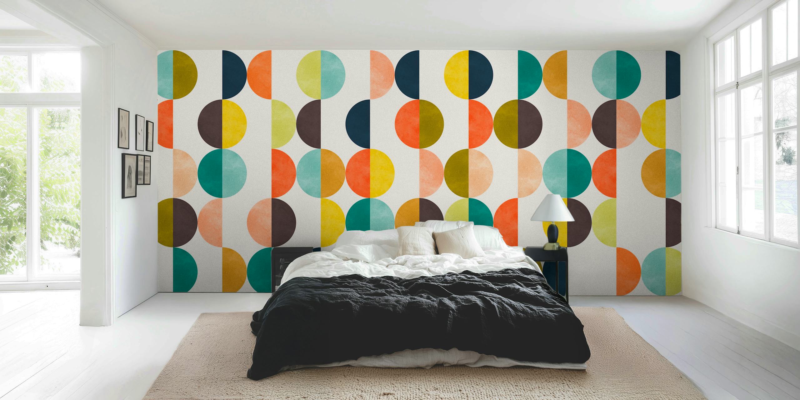 Colorful Circles 7 wallpaper in a stylish room