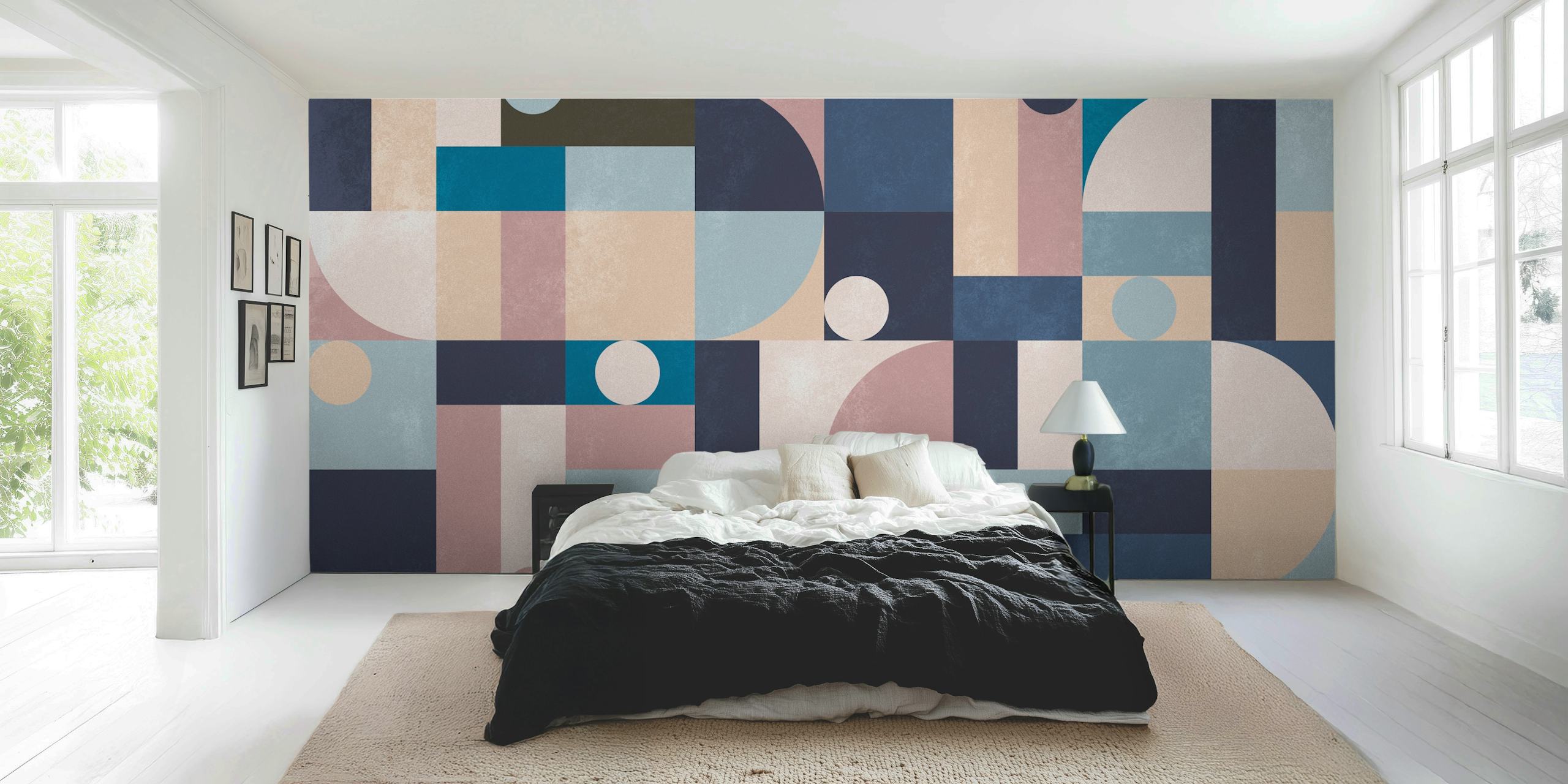 Mid-century Bauhaus inspirerad tapetdesign