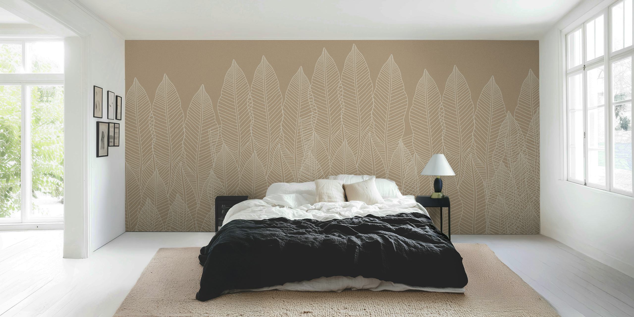 Luxury Palms Sand wallpaper in een kamer