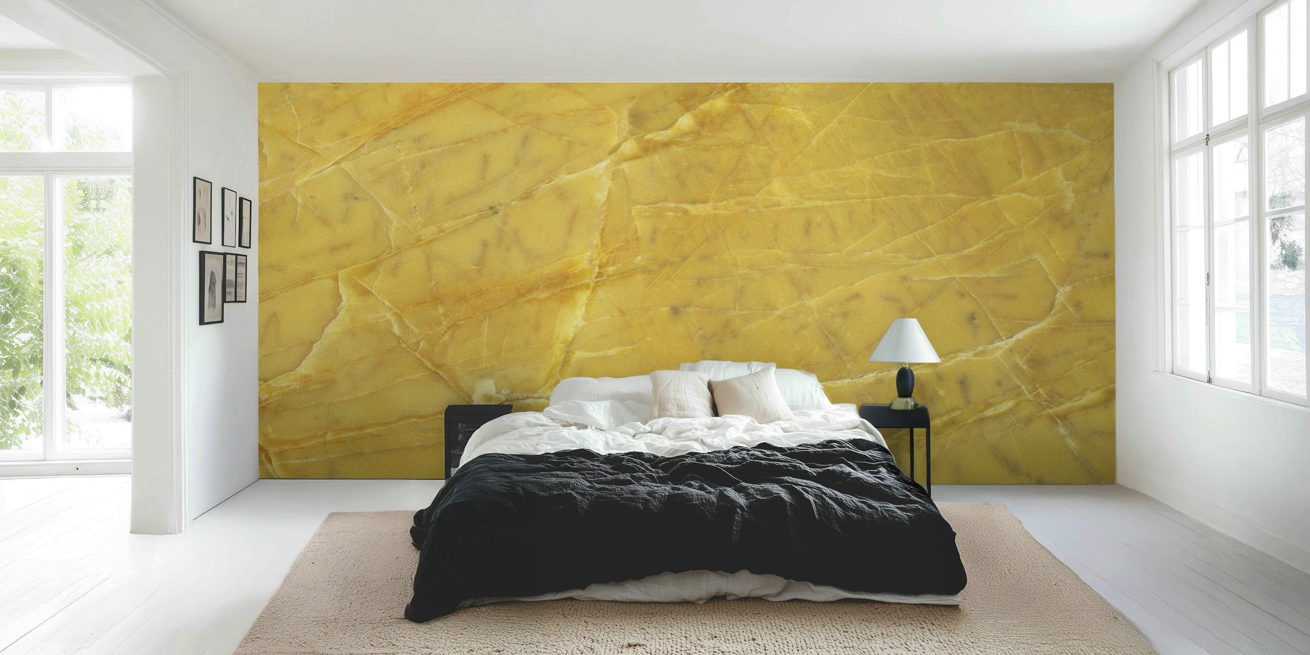 Gold Yellow Natural Stone Textures tapet i et rum