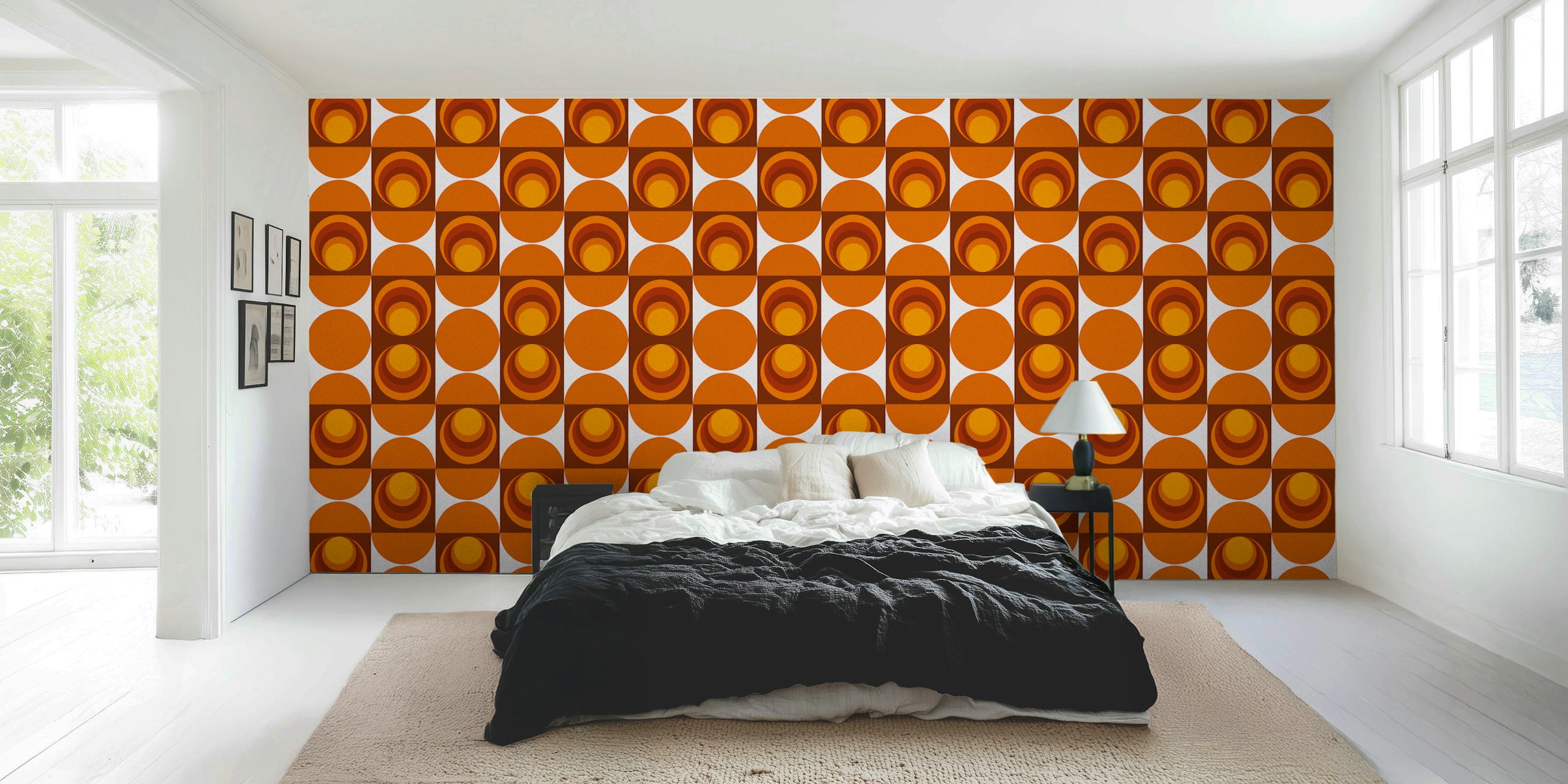 Vintage Sun Duet wallpaper in a room