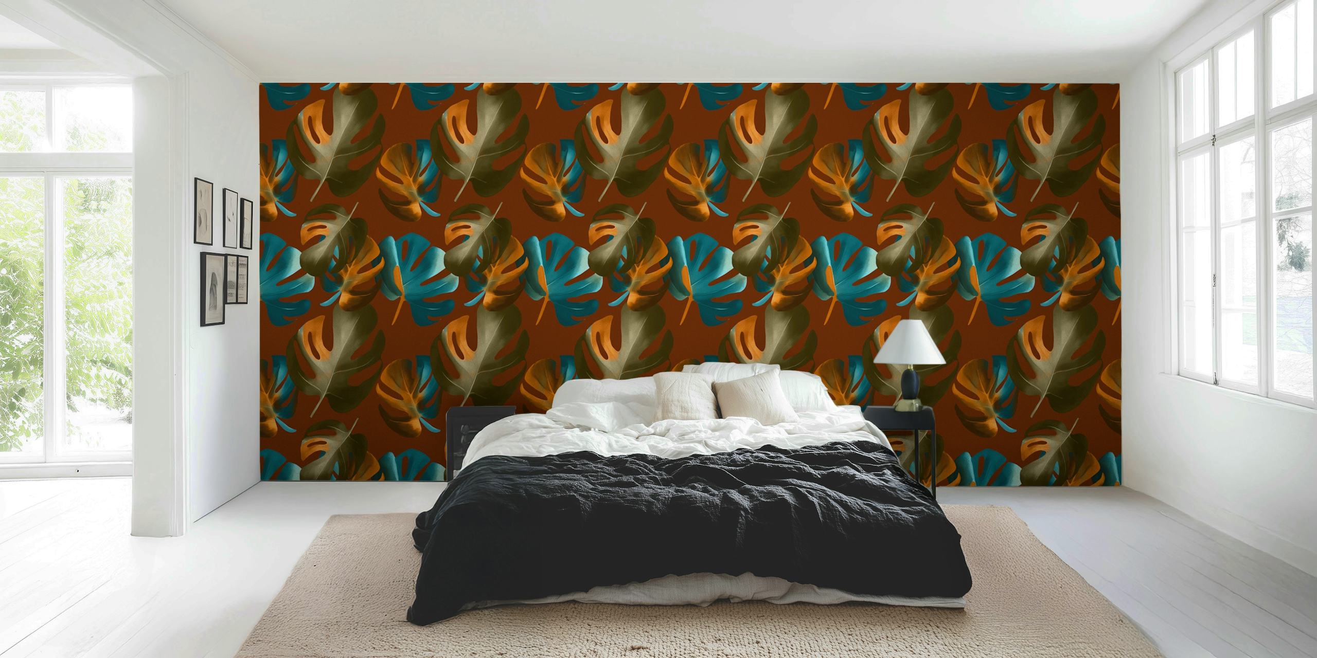 Exotic Leaf Harmony wallpaper in a room
