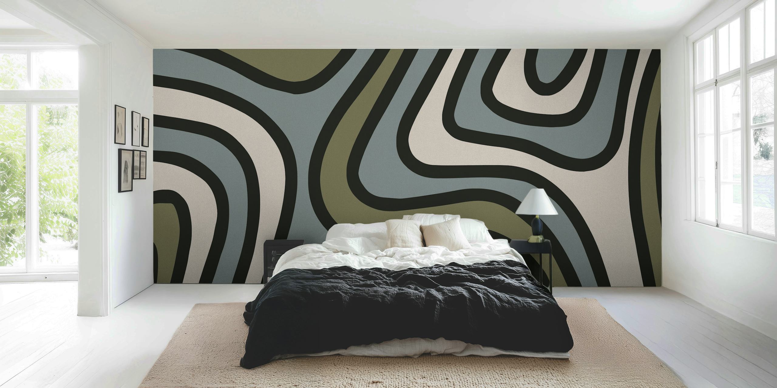 Skandinavisk map wallpaper i et rum