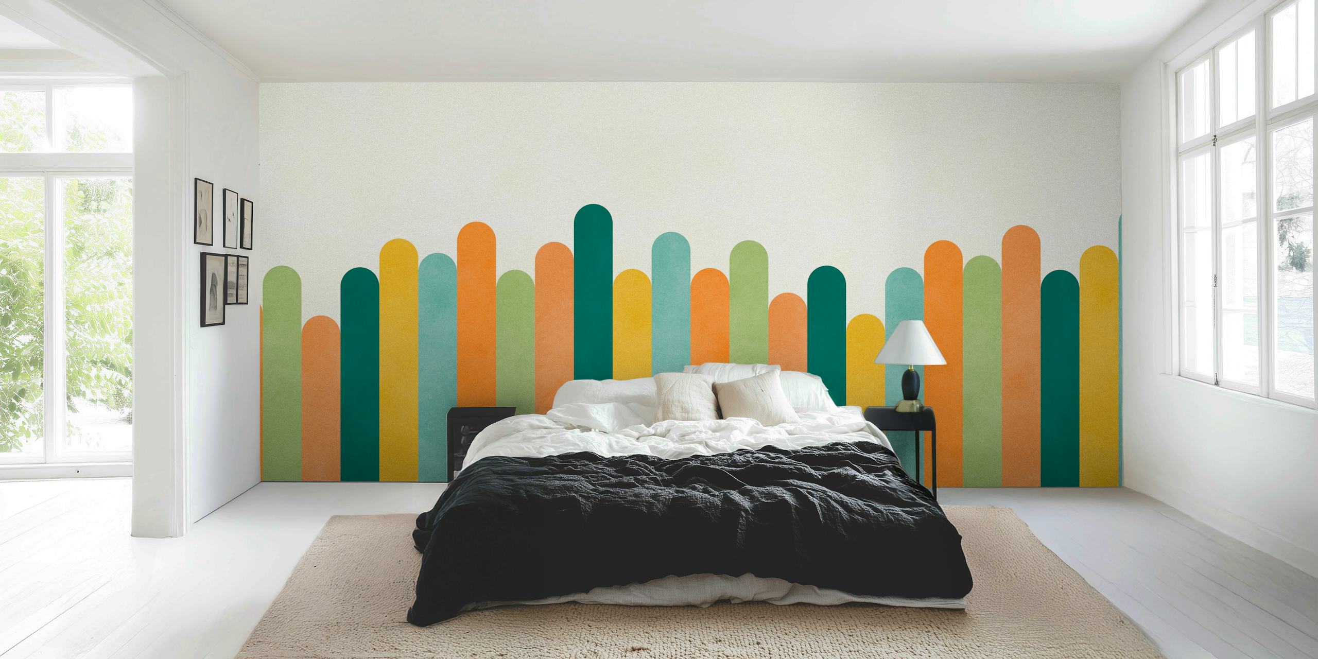 Papel de parede Colorful arches em um quarto