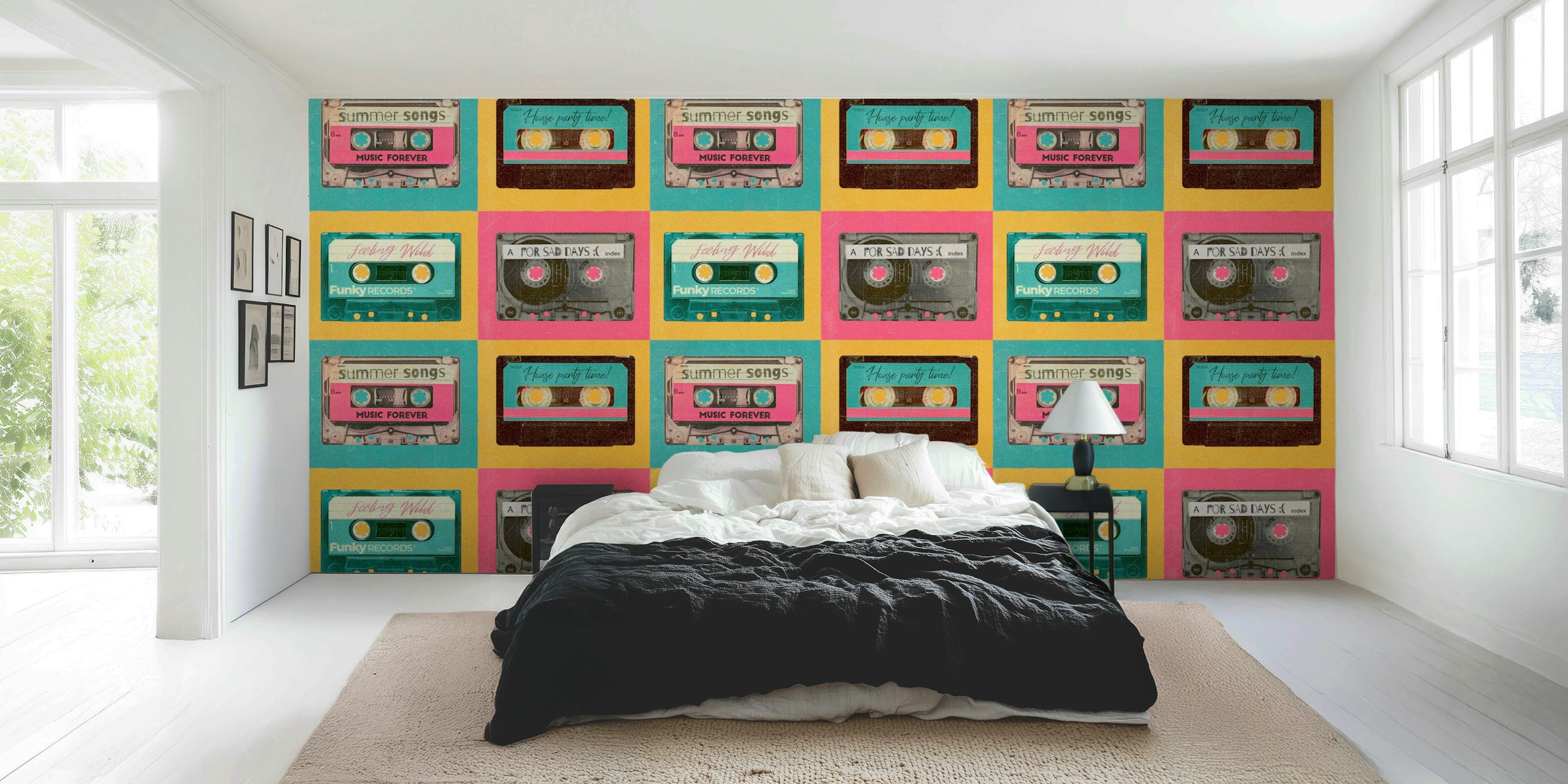Retro Tunes Decor Art con cintas de cassette