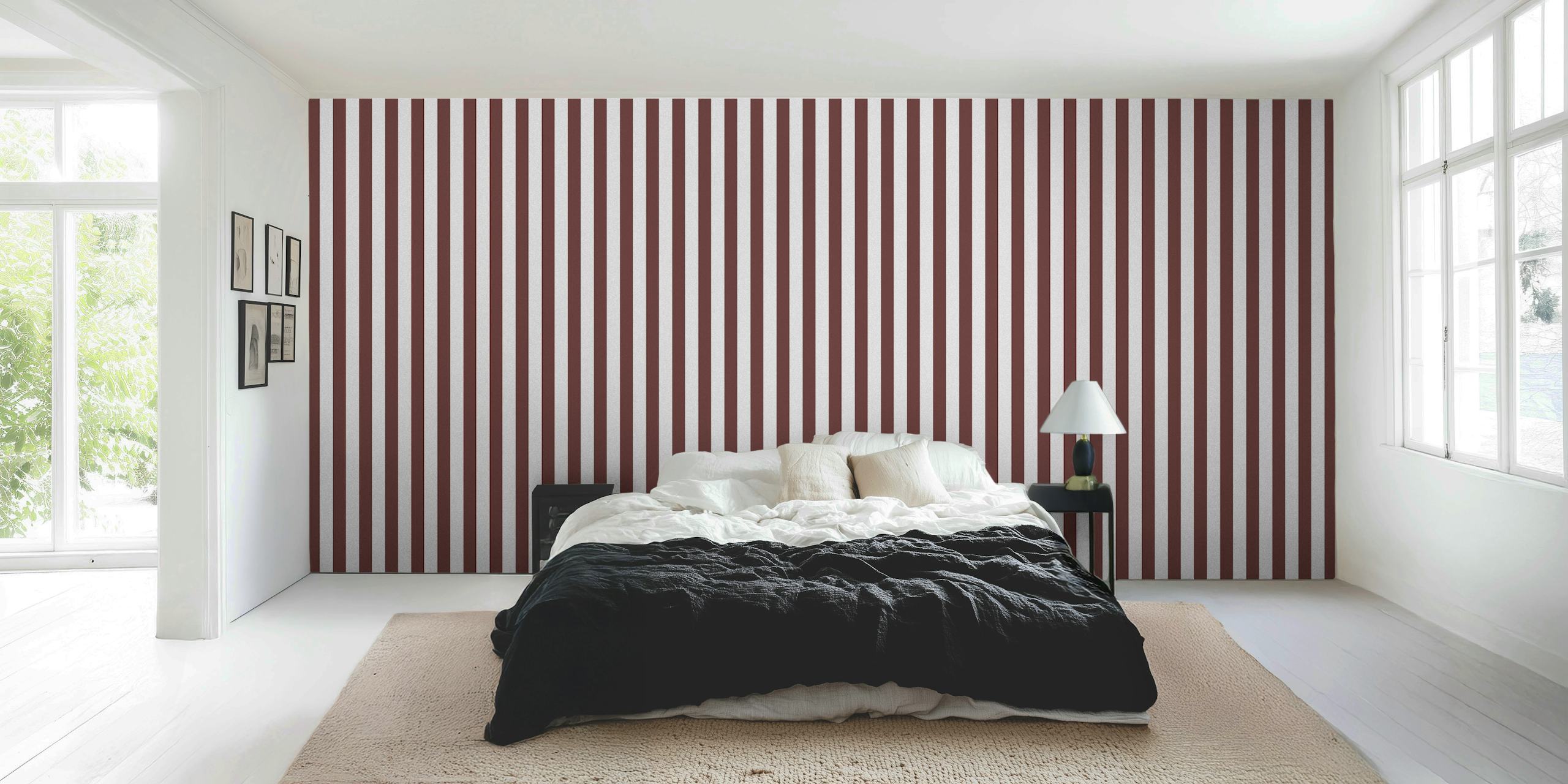 Stripes Scandinavian Mahogany tapet i et rum