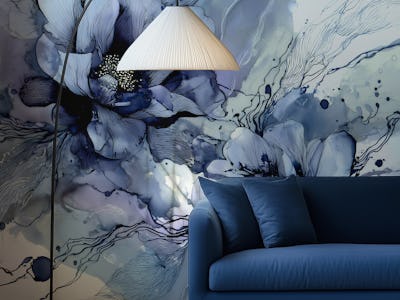 Indigo Bloom Ink Flowers