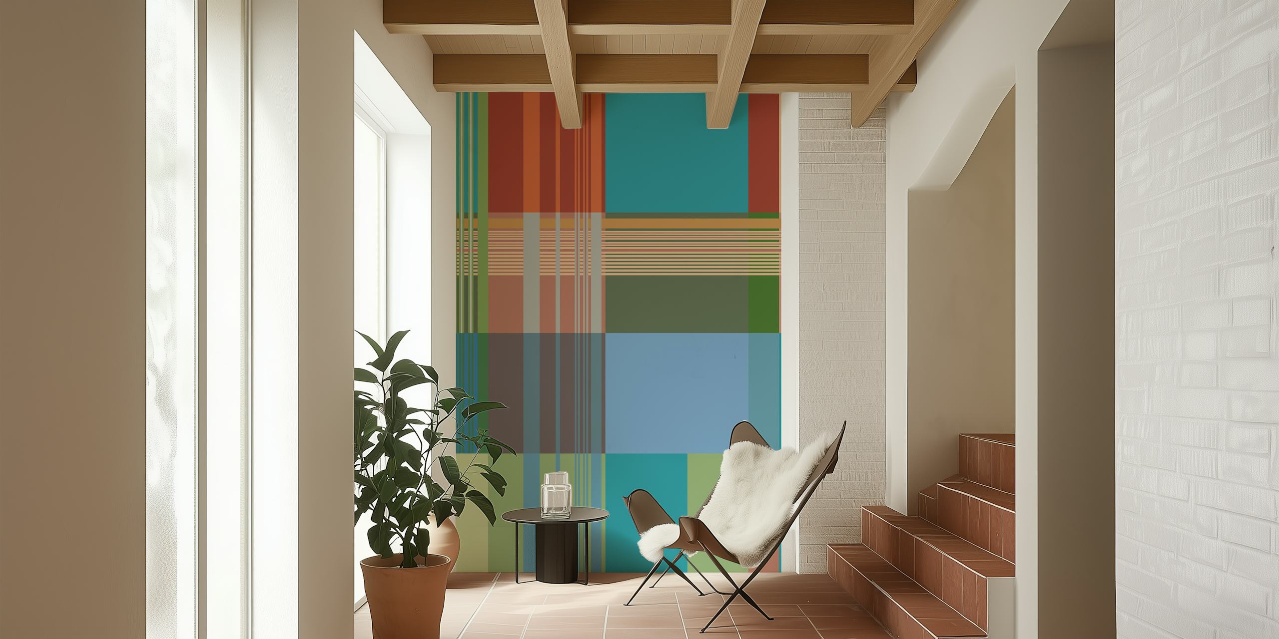 Geometric Pattern 12 wallpaper in a room