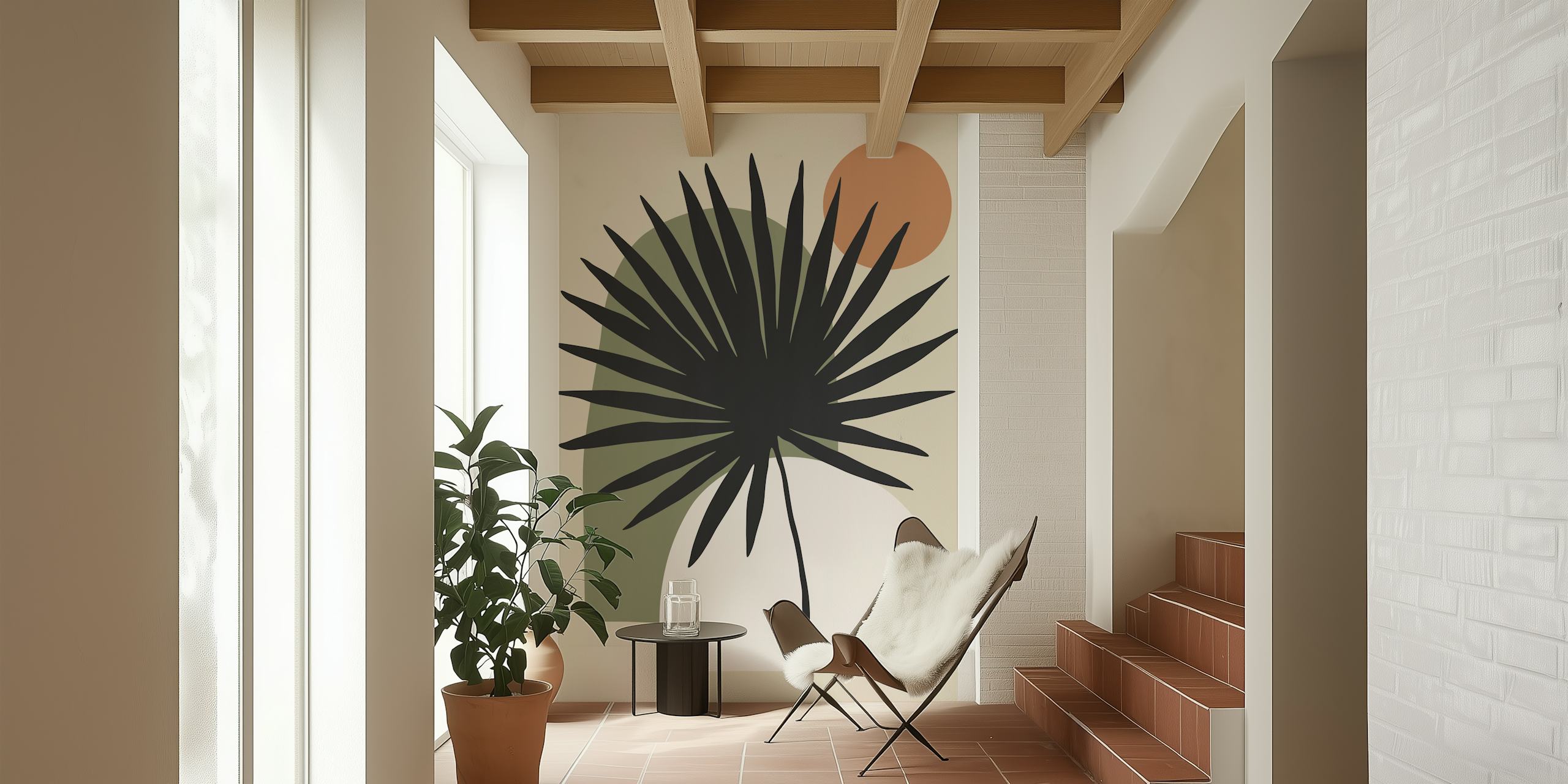 Organic nature XIII wallpaper in a modern setting