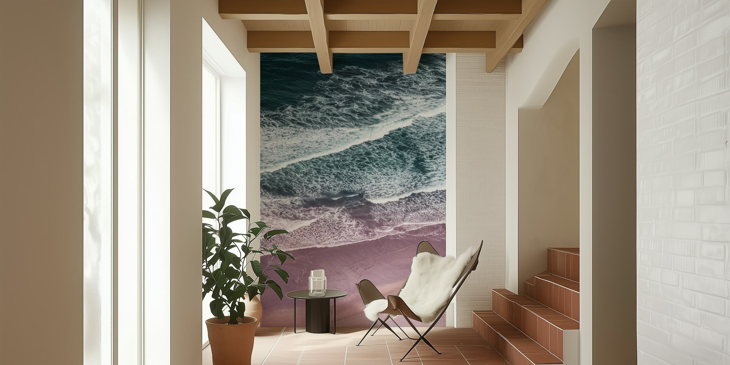 Atlantic Ocean wallpaper in a modern room