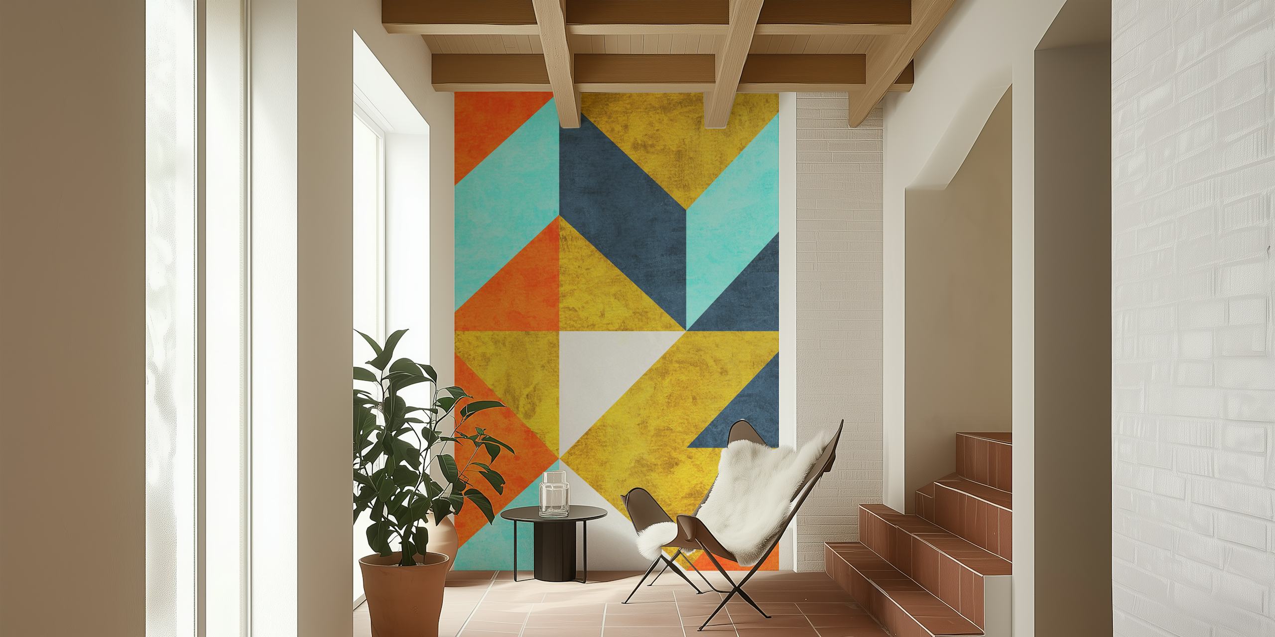 Geometric with Triangles 8 wallpaper in a room
